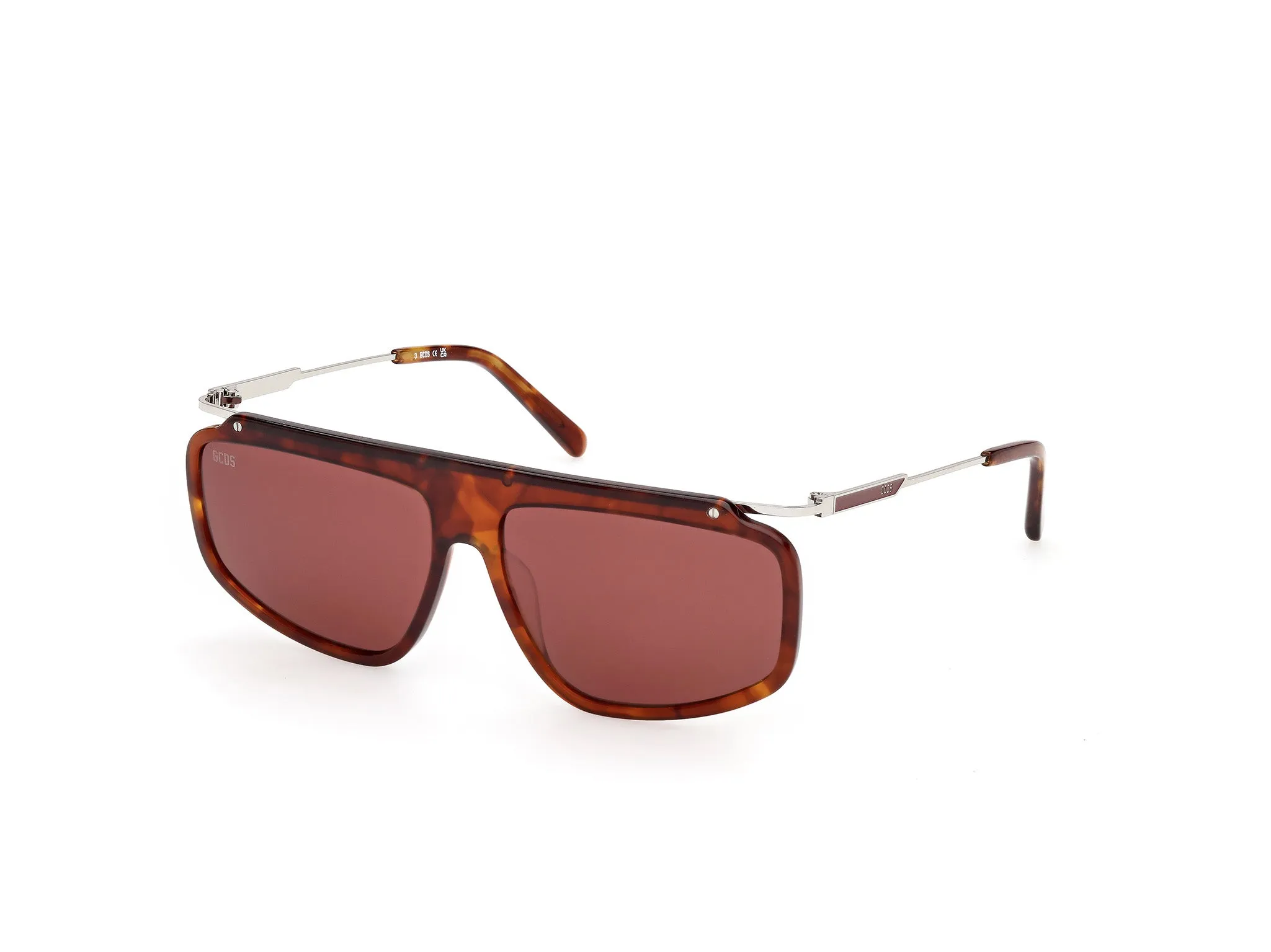 GCDS GD0077 54S Occhiali da sole Havana Bordeaux Geometrica Normale - immagine 1