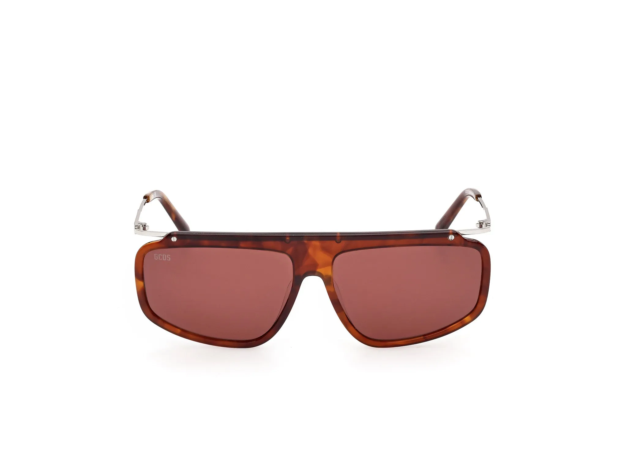 GCDS GD0077 54S Occhiali da sole Havana Bordeaux Geometrica Normale - immagine 2