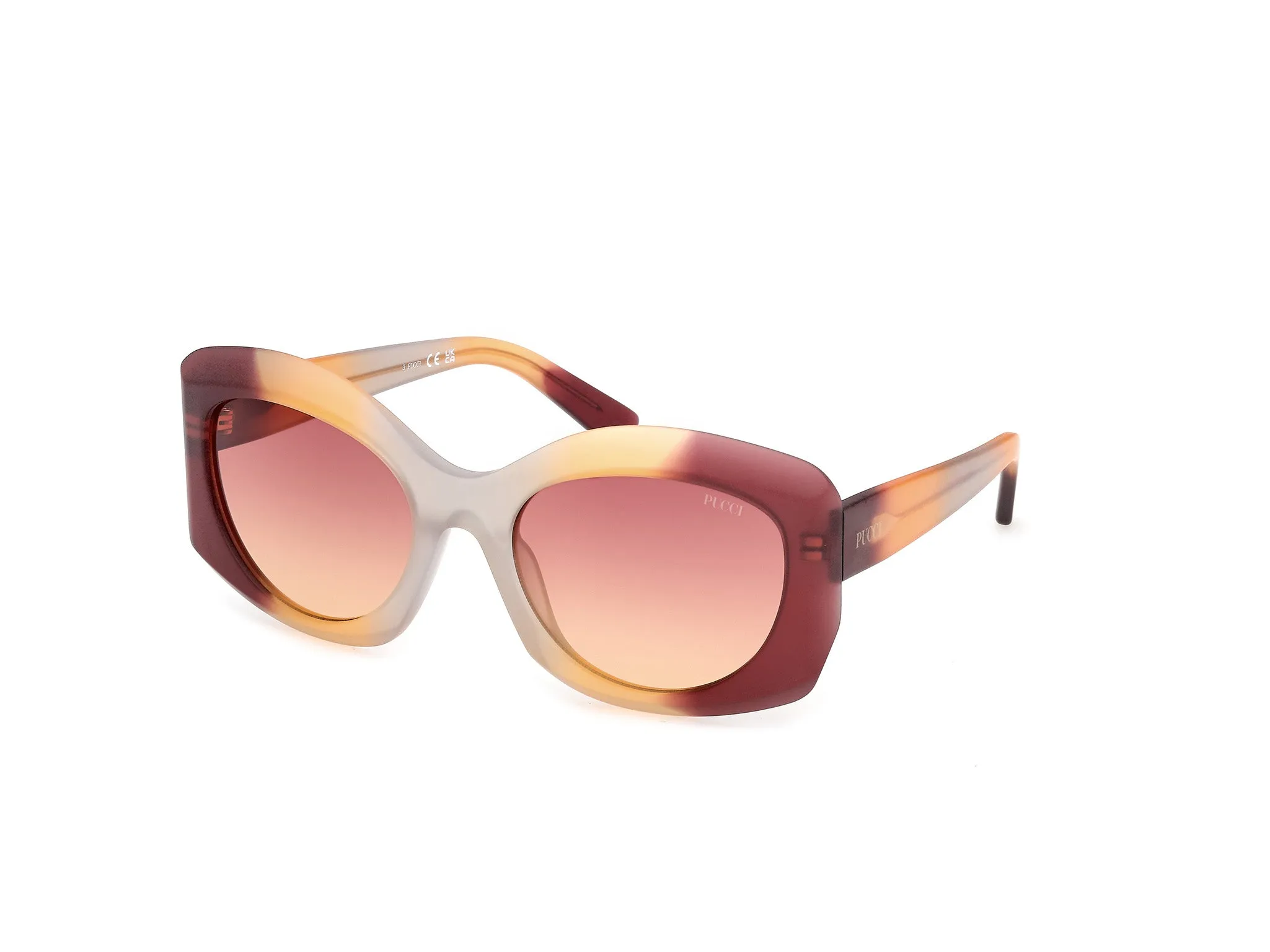 Emilio Pucci EP0259 71T Occhiali da sole Bordeaux Farfalla Normale - immagine 1