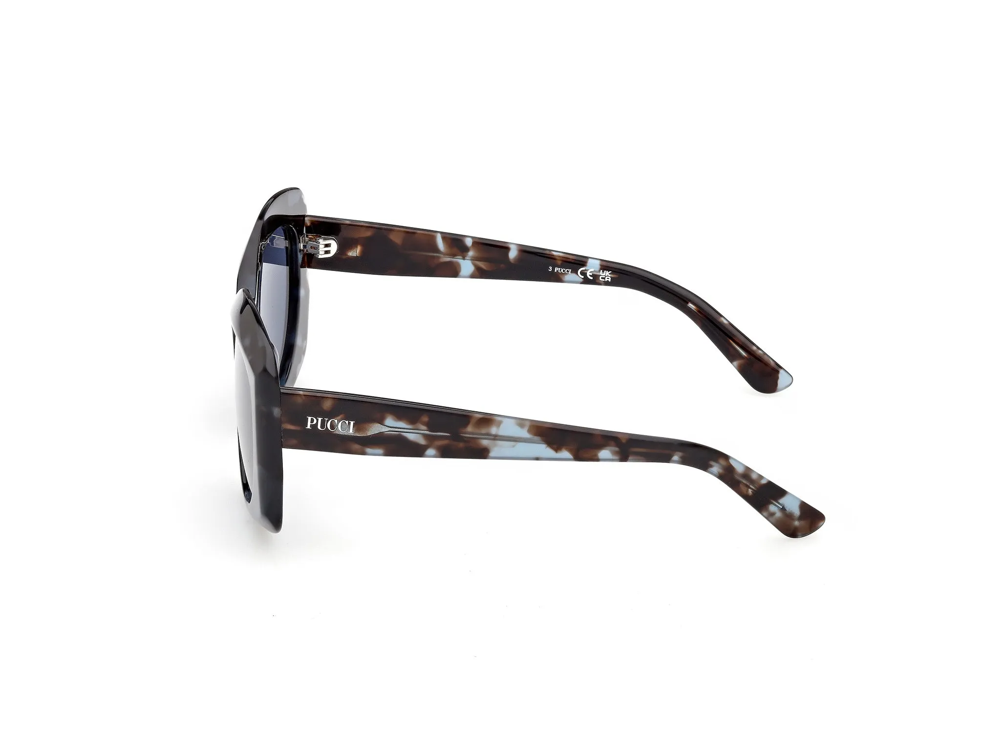 Emilio Pucci EP0259 55V Occhiali da sole Havana Blu Farfalla Normale - immagine 3