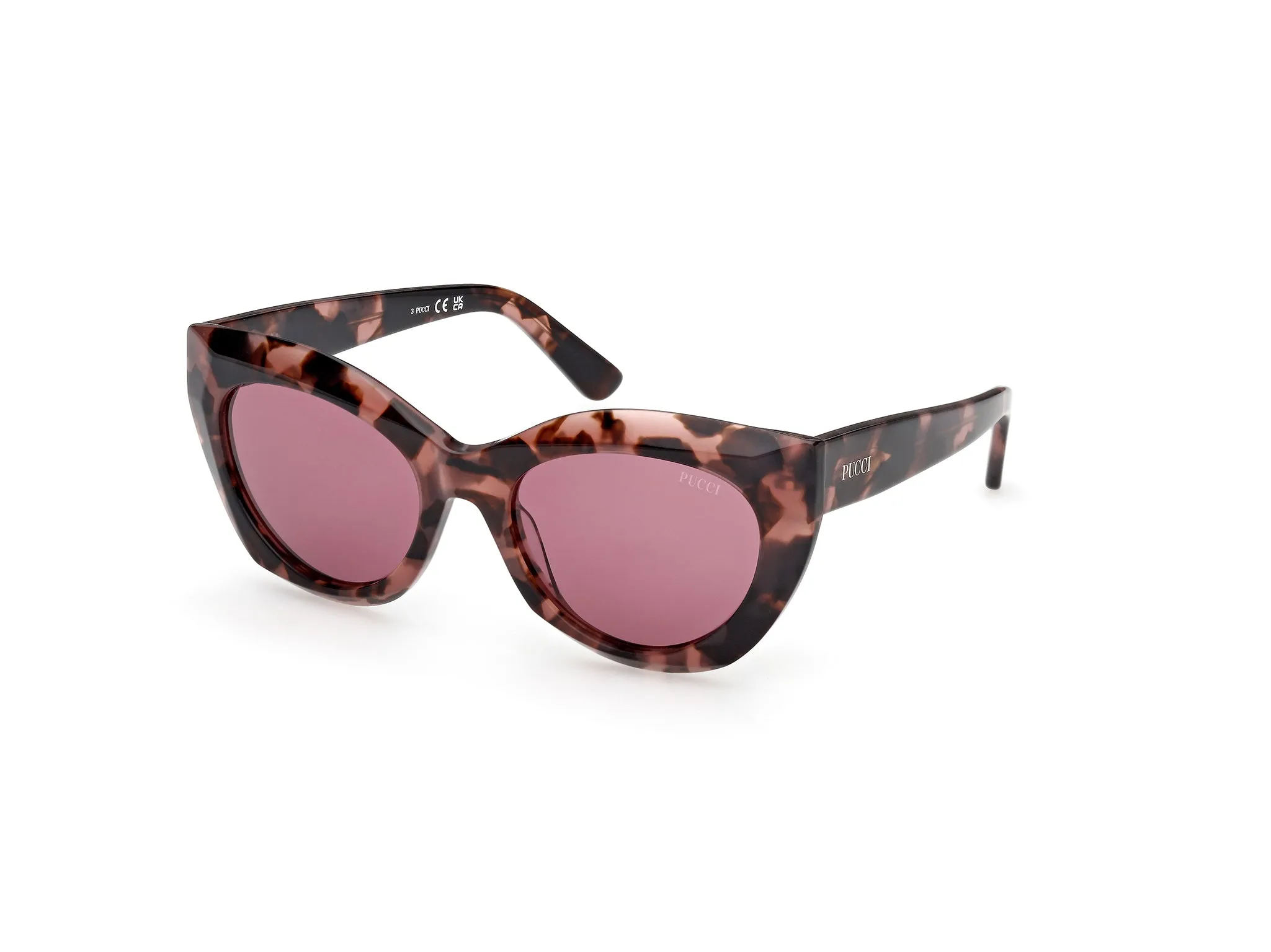 Emilio Pucci EP0257 55S Occhiali da sole Havana Bordeaux Geometrica Normale - immagine 1