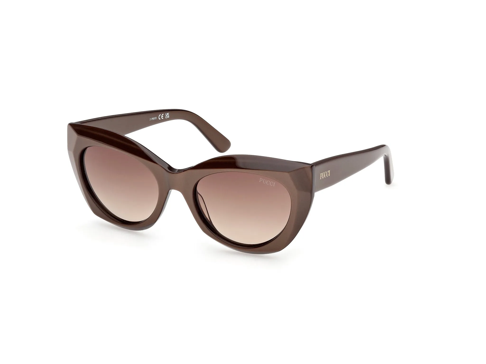 Emilio Pucci EP0257 45F Occhiali da sole Marrone Geometrica Normale - immagine 1