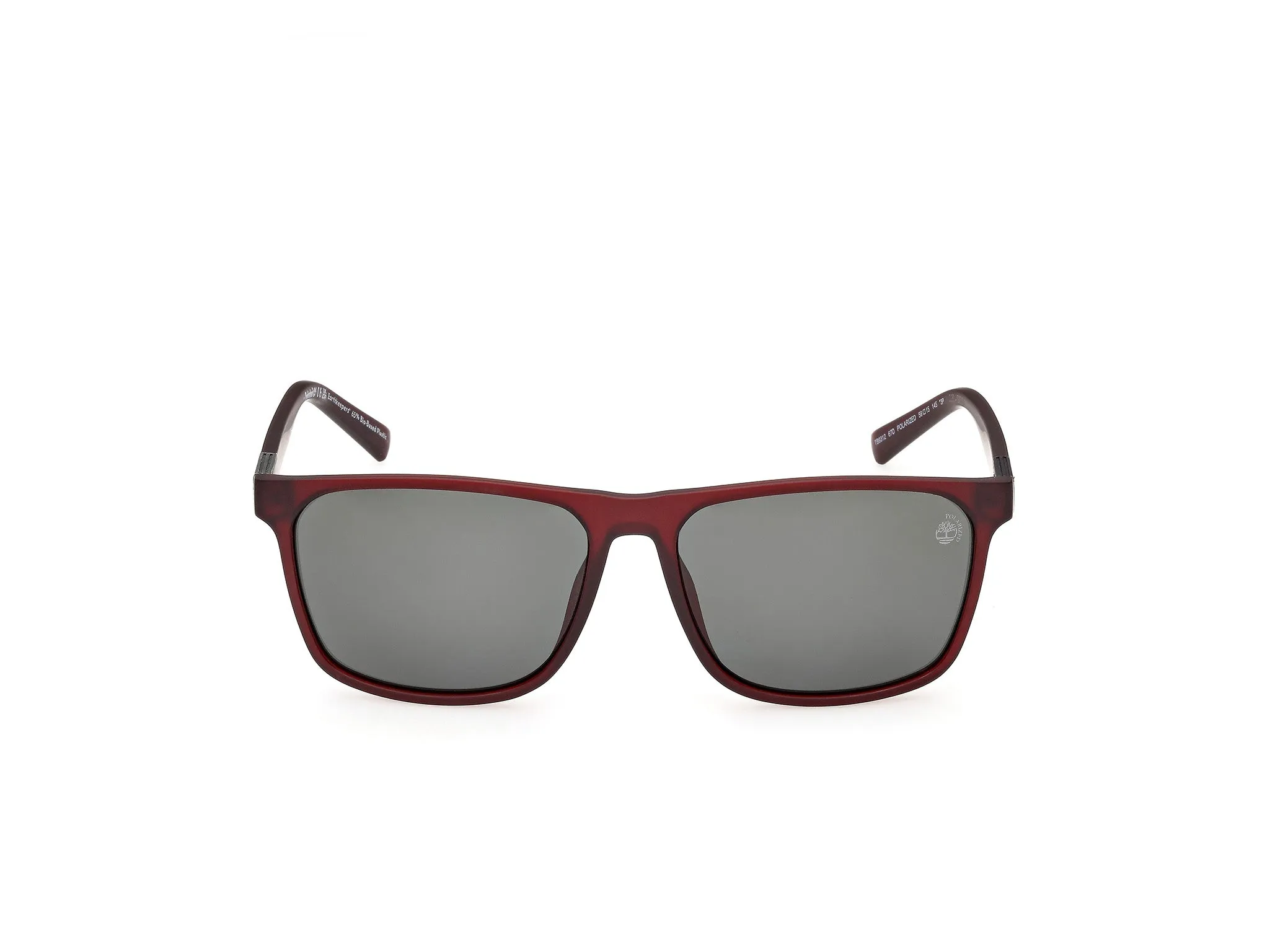 Timberland TB9312 67D Occhiali da sole Iniettato Rosso Fumo Squadrata Polarizzata - immagine 2