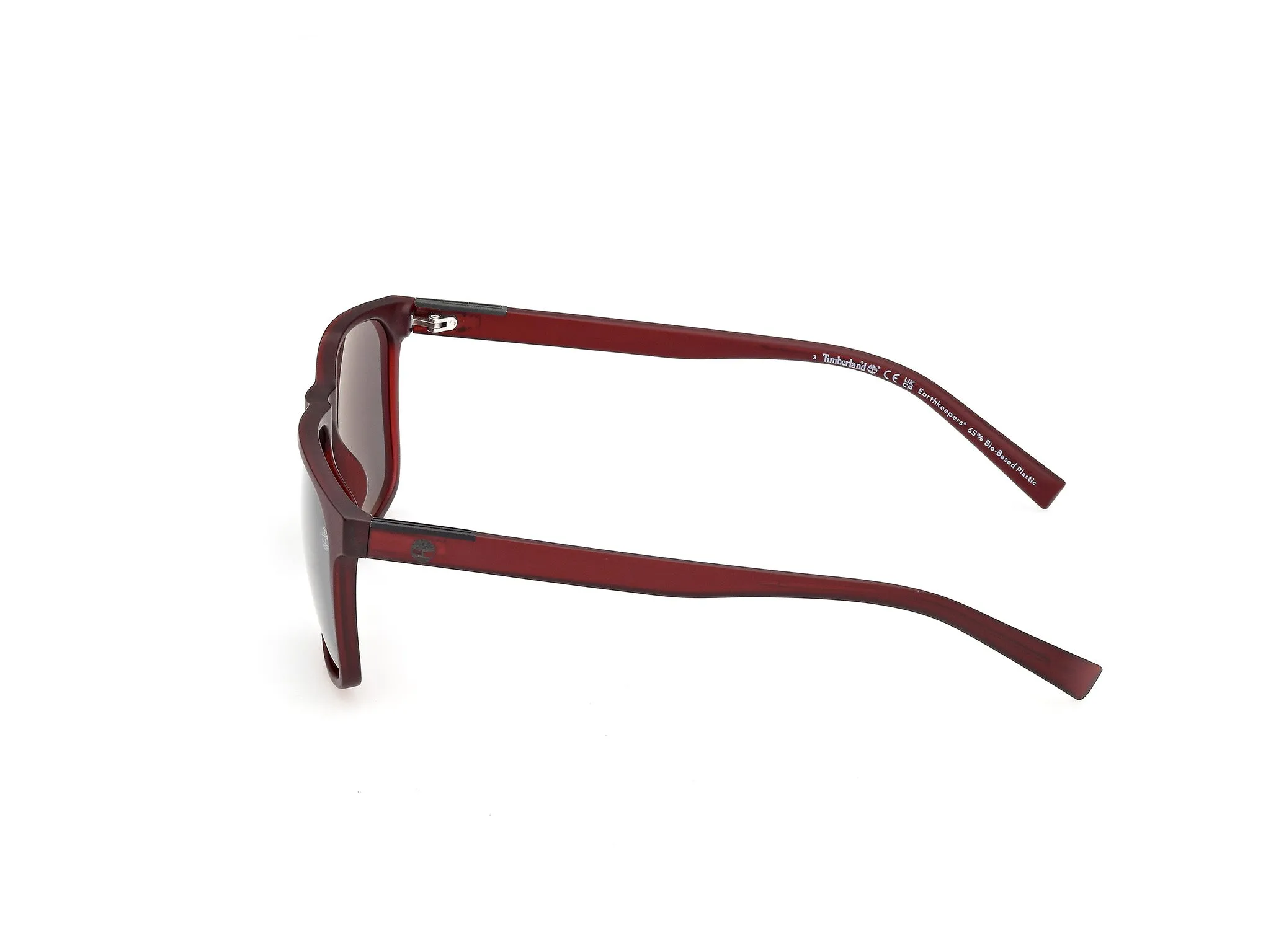Timberland TB9312 67D Occhiali da sole Iniettato Rosso Fumo Squadrata Polarizzata - immagine 3