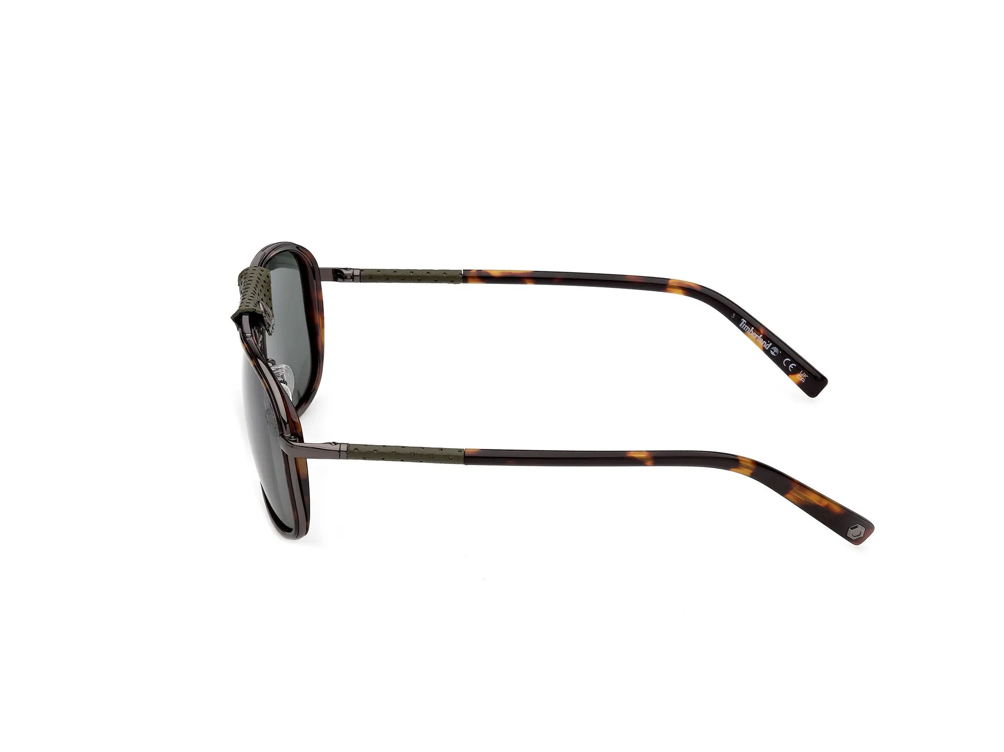 Timberland TB00091 52R Occhiali da sole Iniettato Havana Verde Squadrata Polarizzata - immagine 3