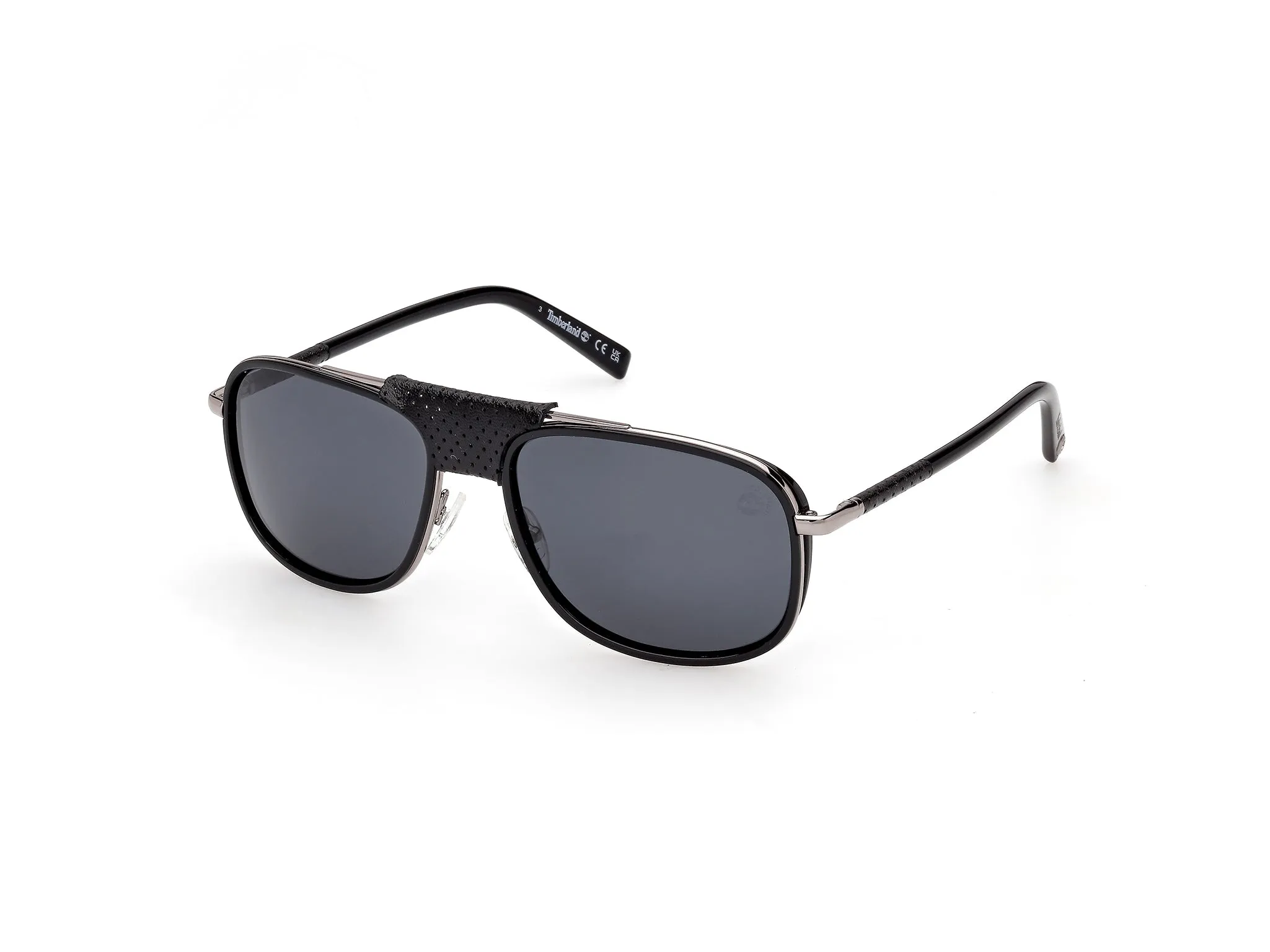 Timberland TB00091 01D Occhiali da sole Iniettato Nero Fumo Squadrata Polarizzata - immagine 1