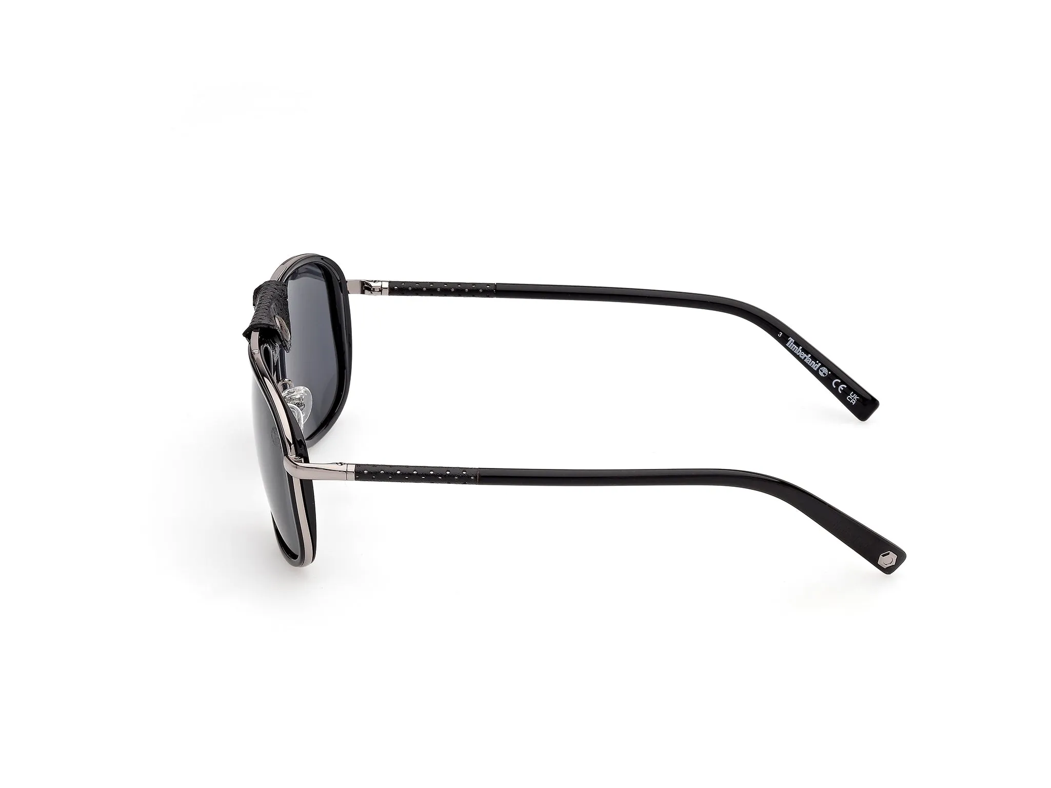 Timberland TB00091 01D Occhiali da sole Iniettato Nero Fumo Squadrata Polarizzata - immagine 3