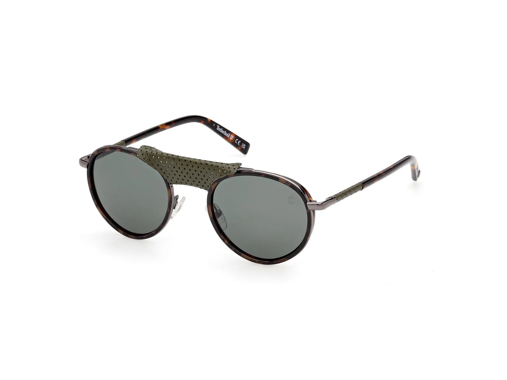 Timberland TB00090 52R Occhiali da sole Iniettato Havana Verde Pilot Polarizzata - immagine 1