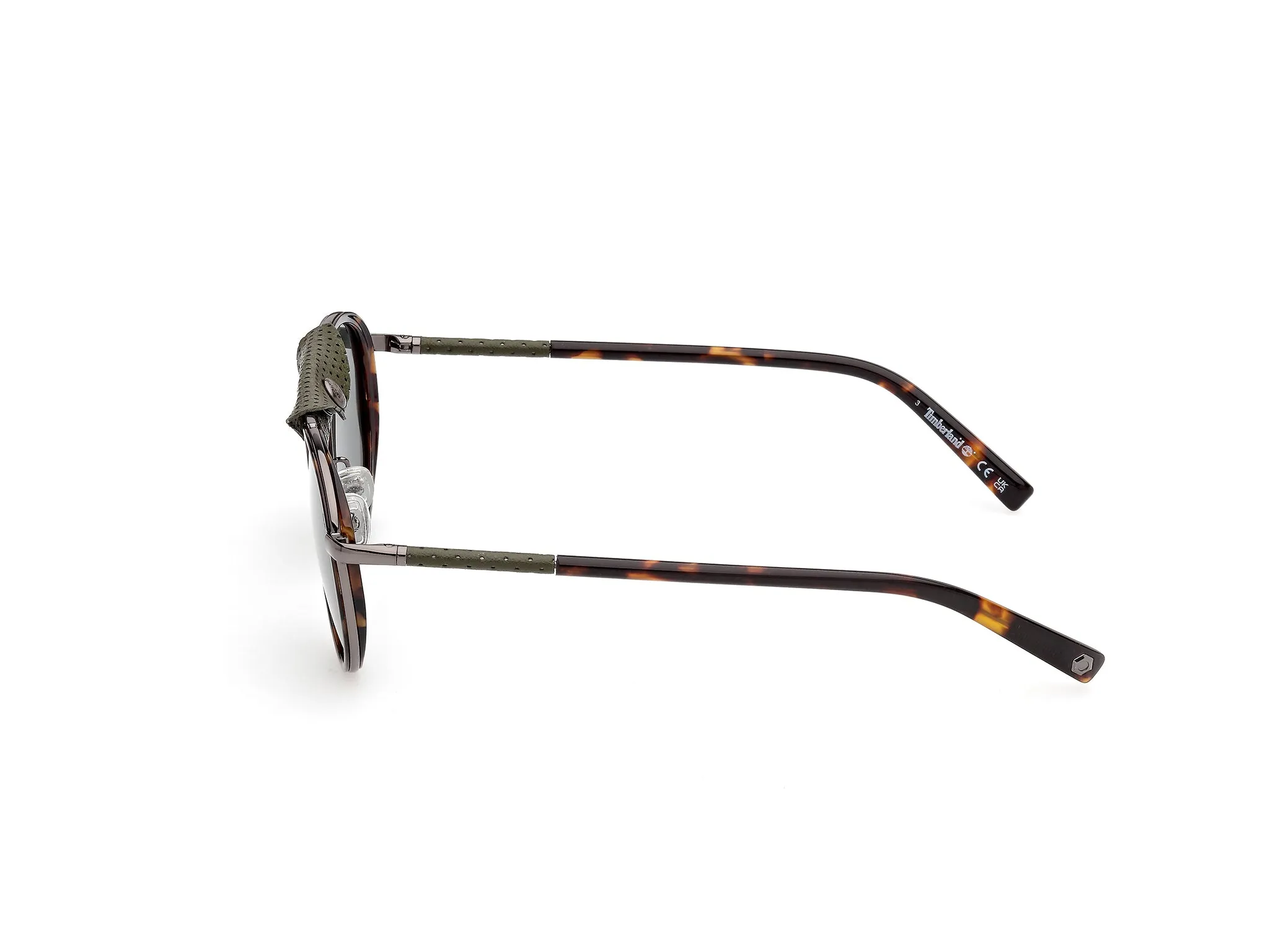 Timberland TB00090 52R Occhiali da sole Iniettato Havana Verde Pilot Polarizzata - immagine 3