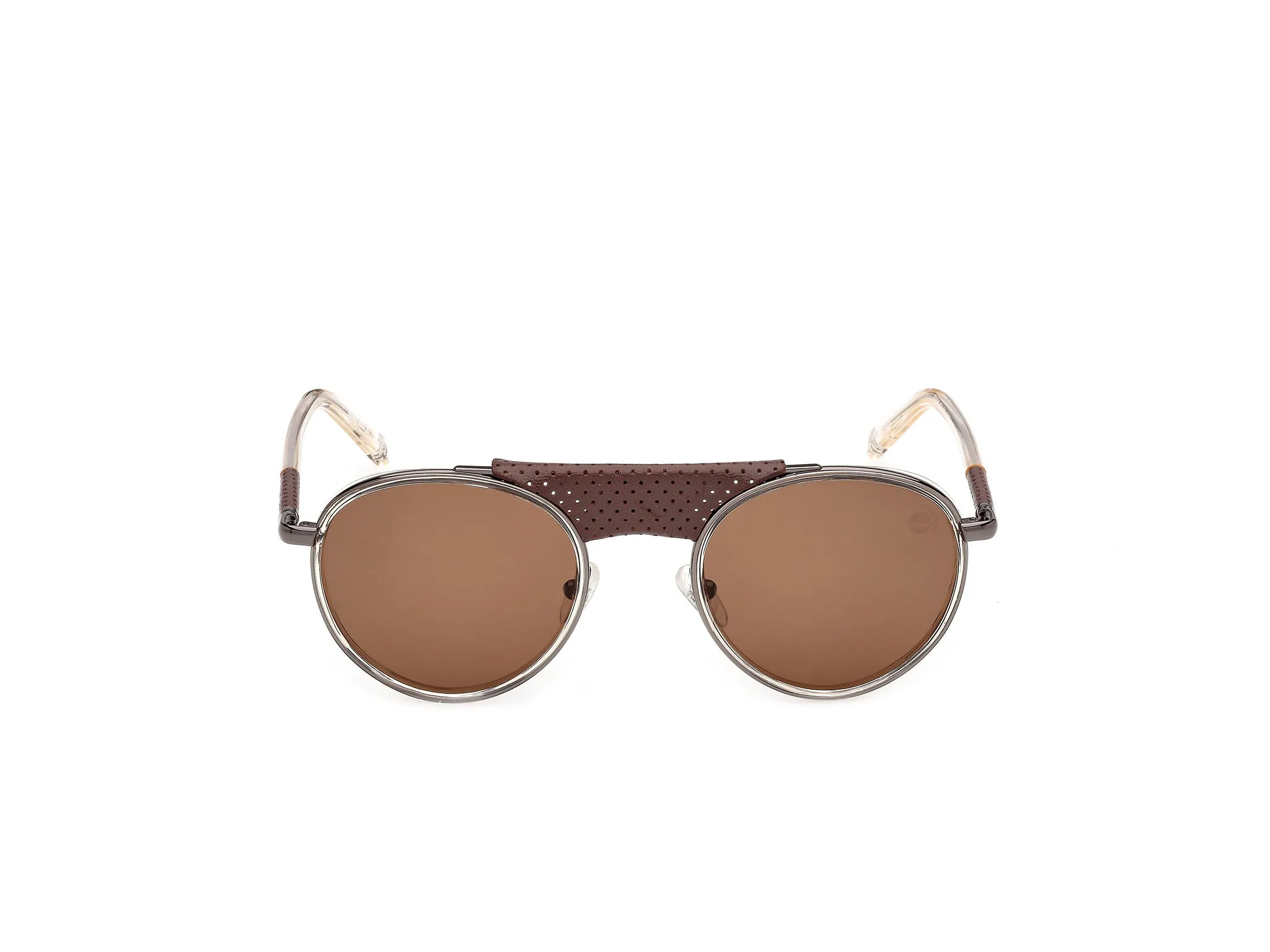 Timberland TB00090 27H Occhiali da sole Iniettato Trasparente Marrone Pilot Polarizzata - immagine 2
