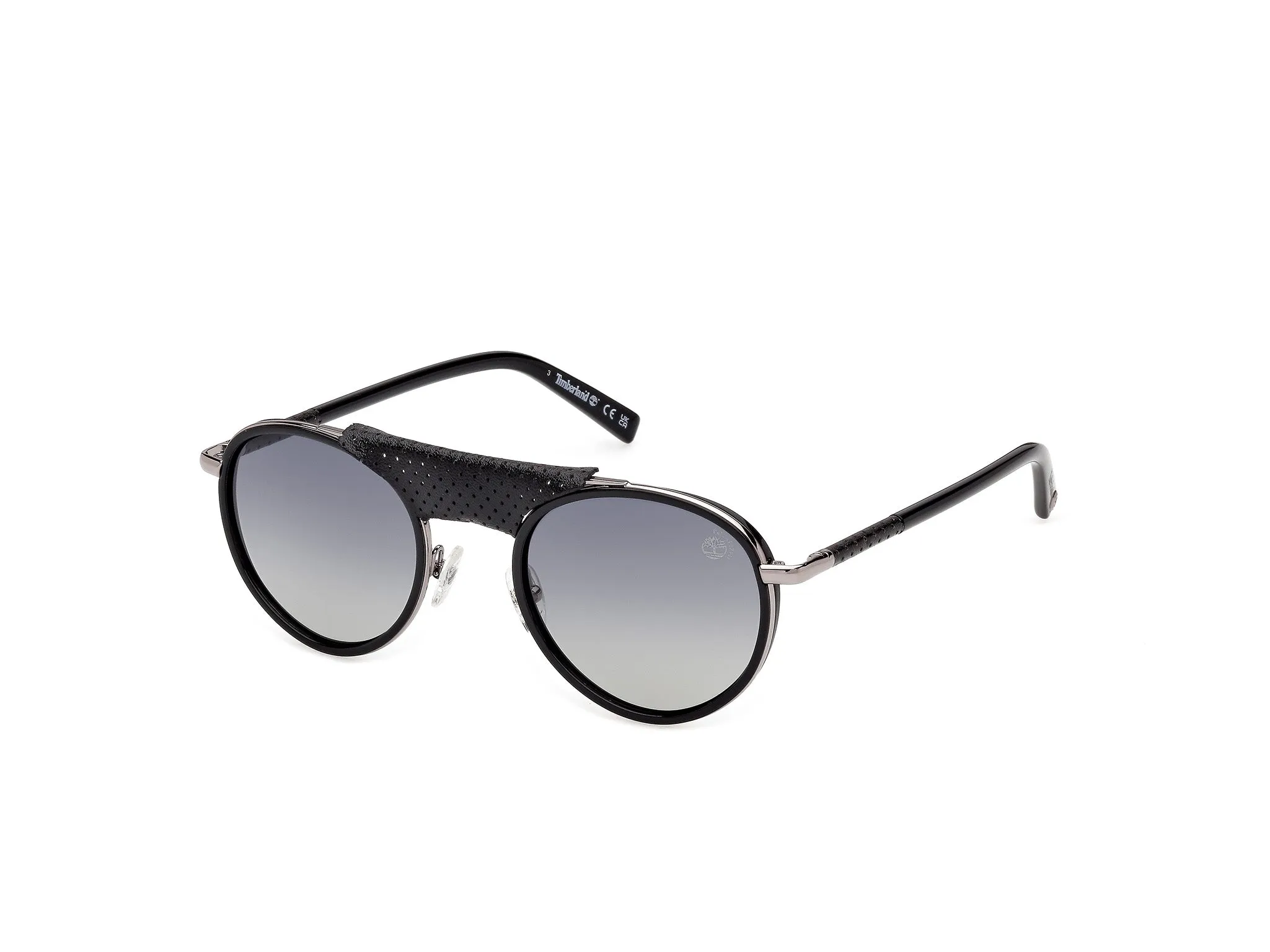 Timberland TB00090 01D Occhiali da sole Iniettato Nero Fumo Pilot Polarizzata - immagine 1