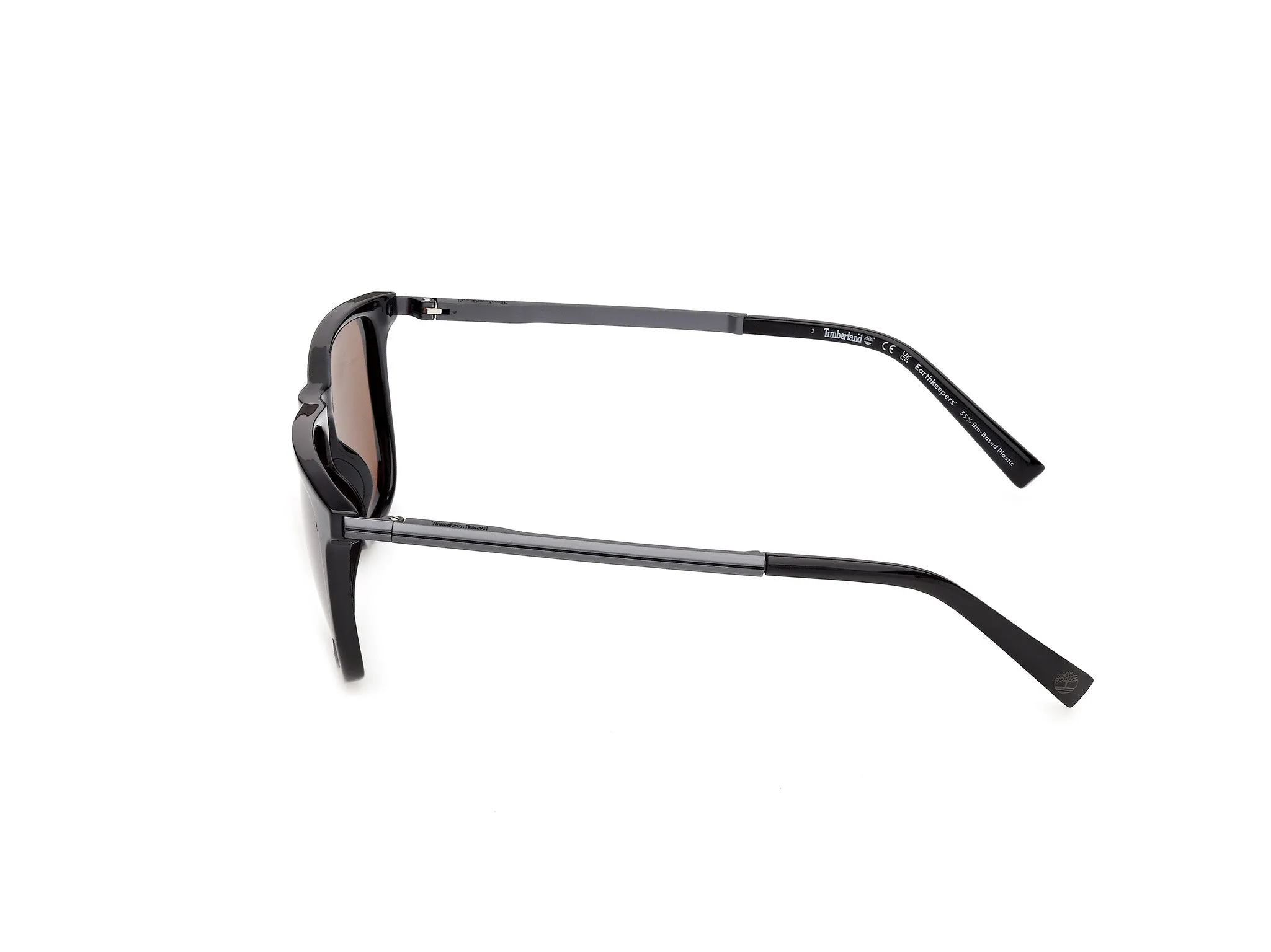 Timberland TB00088 01H Occhiali da sole Iniettato Nero Marrone Squadrata Polarizzata - immagine 3