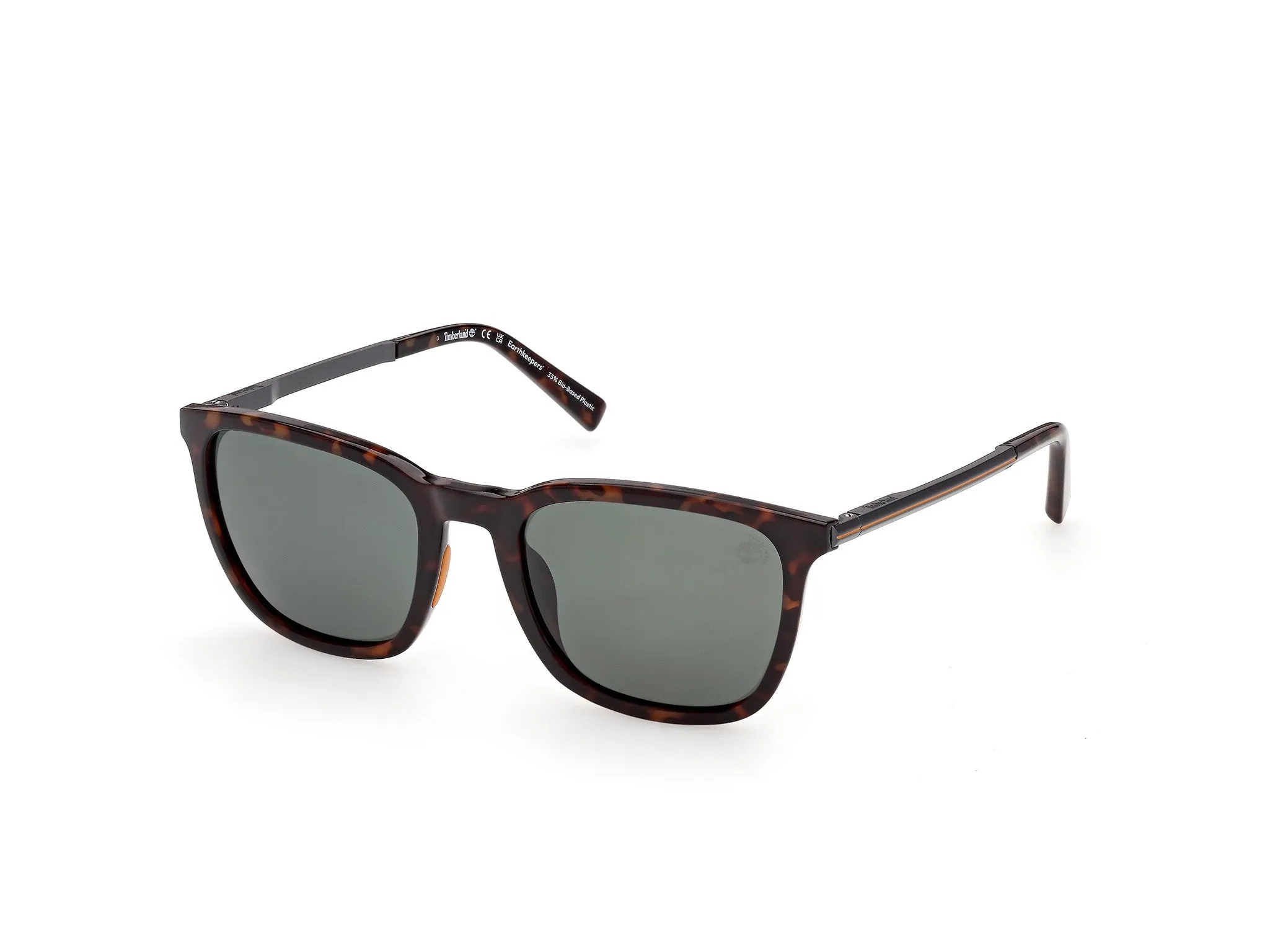 Timberland TB00087 52R Occhiali da sole Iniettato Havana Verde Squadrata Polarizzata - immagine 1