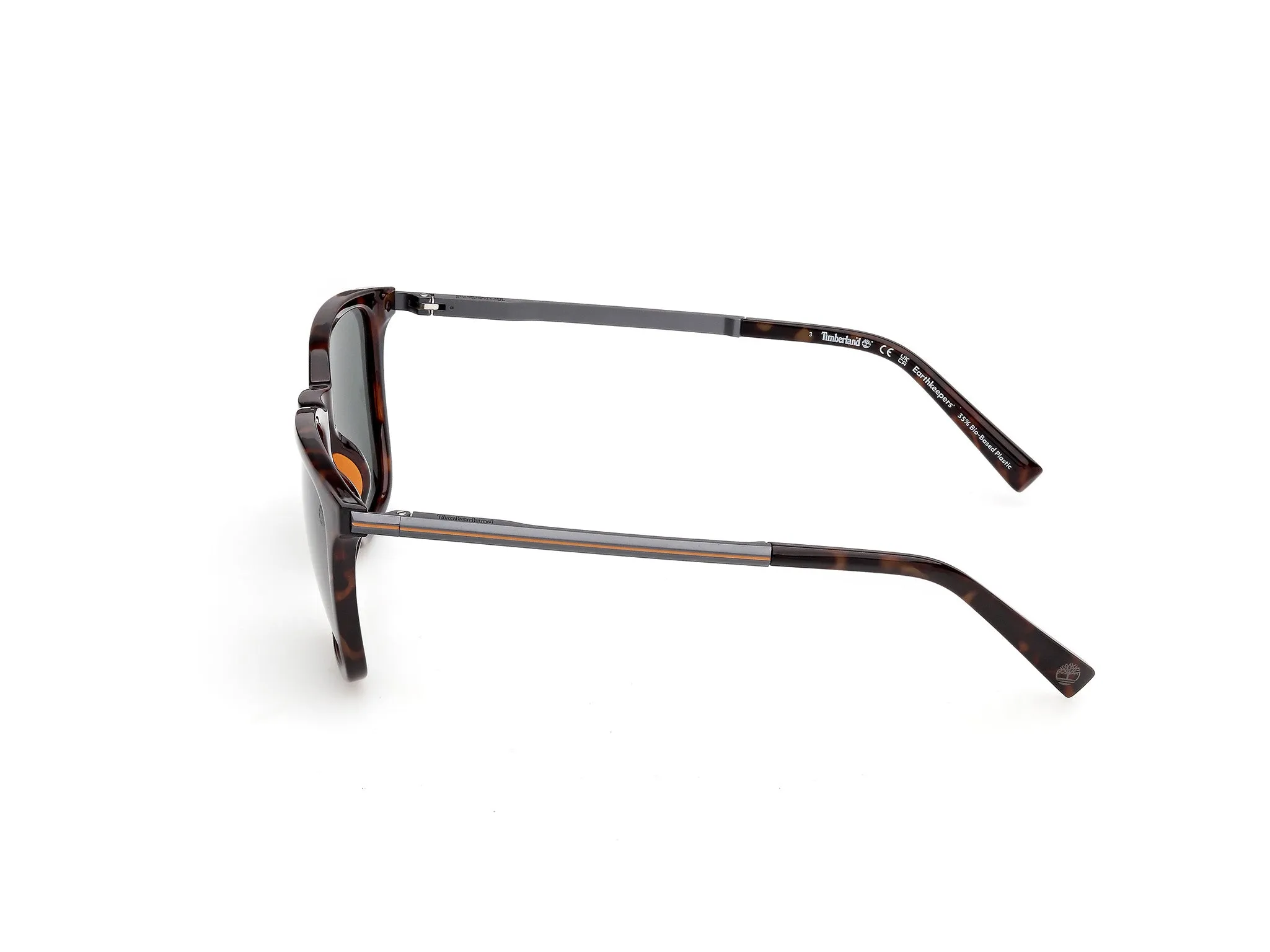 Timberland TB00087 52R Occhiali da sole Iniettato Havana Verde Squadrata Polarizzata - immagine 3