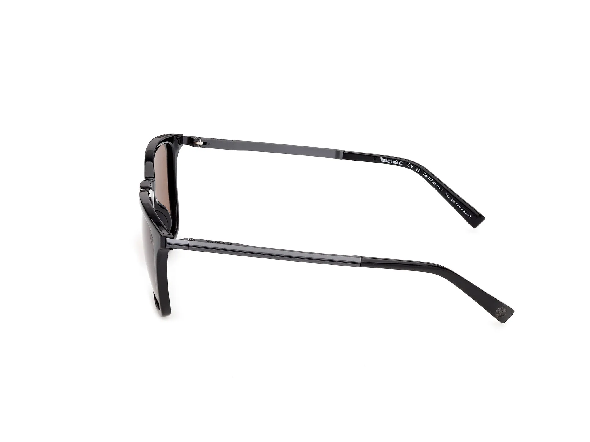 Timberland TB00087 01H Occhiali da sole Iniettato Nero Marrone Squadrata Polarizzata - immagine 3