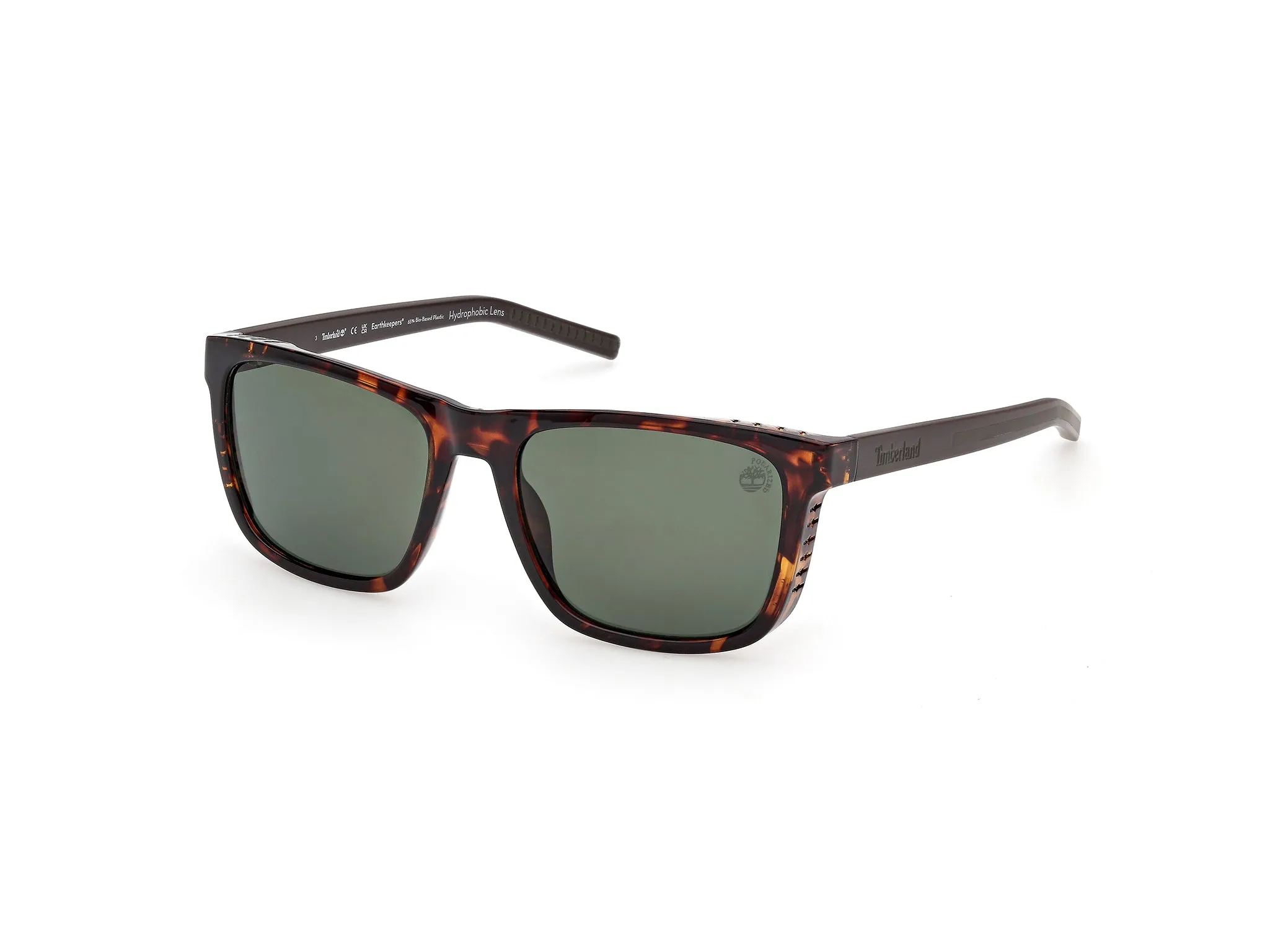 Timberland TB00086 52R Occhiali da sole Iniettato Havana Verde Squadrata Polarizzata - immagine 1