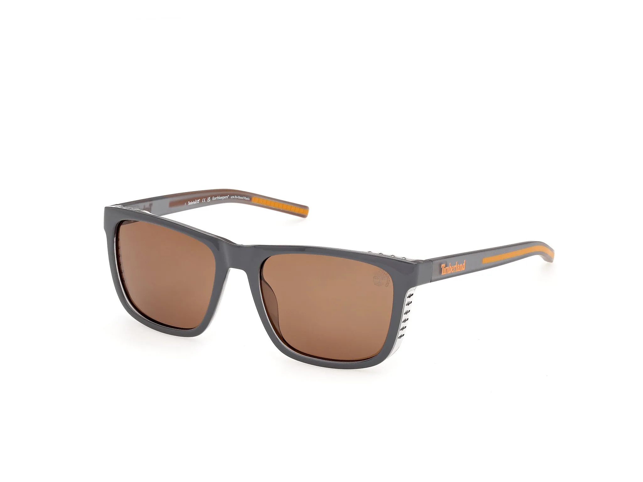 Timberland TB00086 20H Occhiali da sole Iniettato Grigio Marrone Squadrata Polarizzata - immagine 1