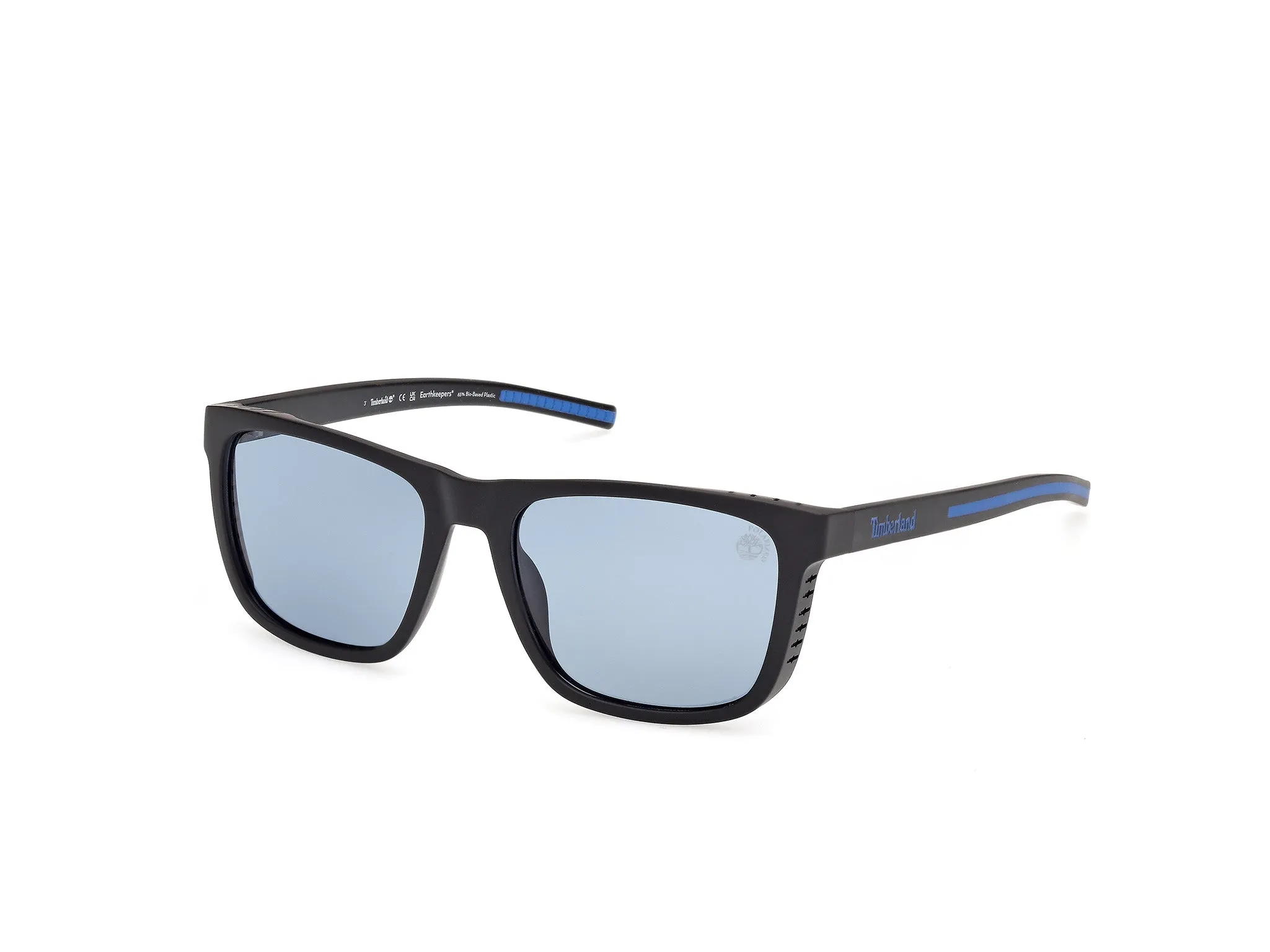 Timberland TB00086 02D Occhiali da sole Iniettato Nero Blu Squadrata Polarizzata - immagine 1