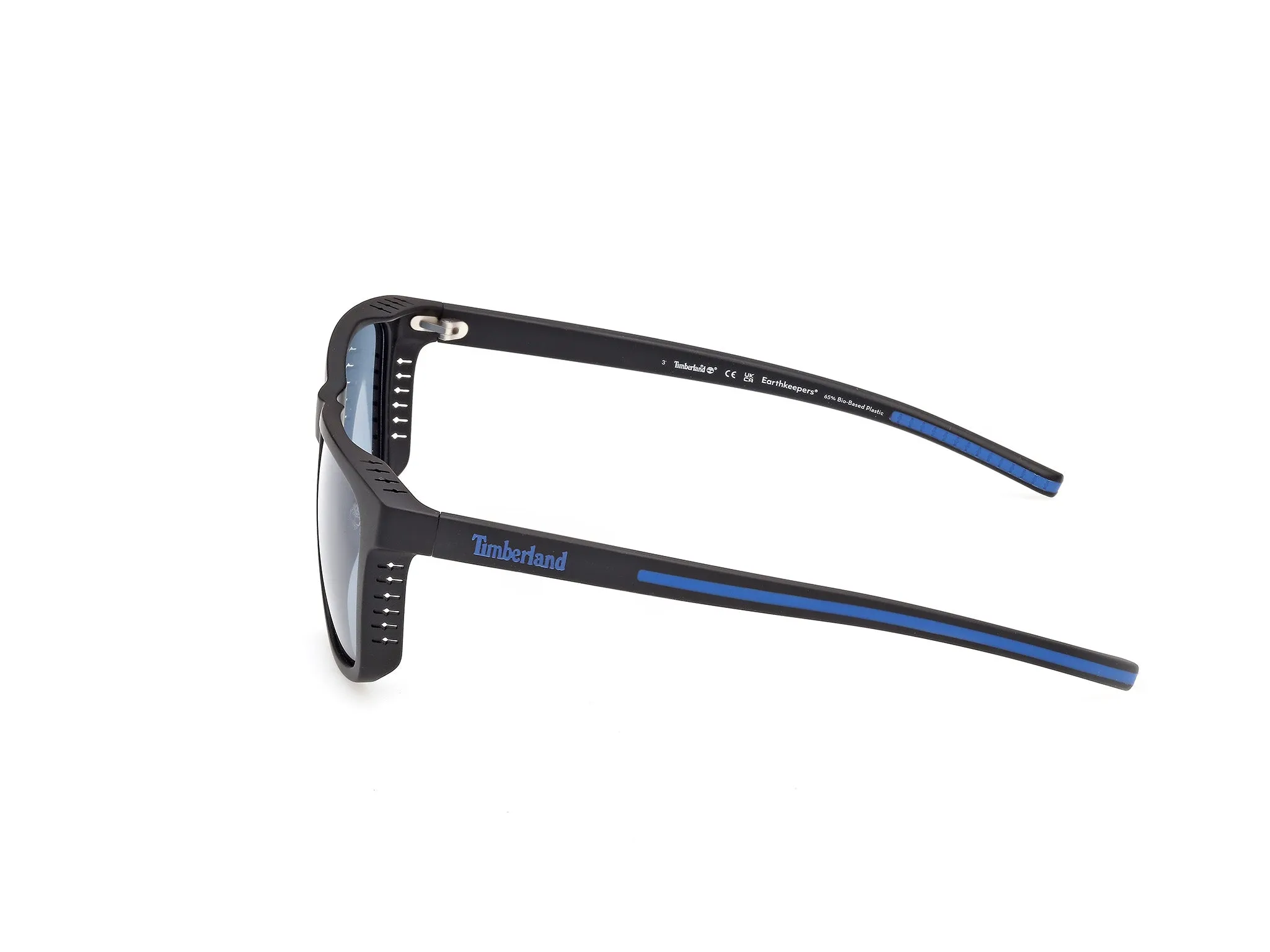Timberland TB00086 02D Occhiali da sole Iniettato Nero Blu Squadrata Polarizzata - immagine 3