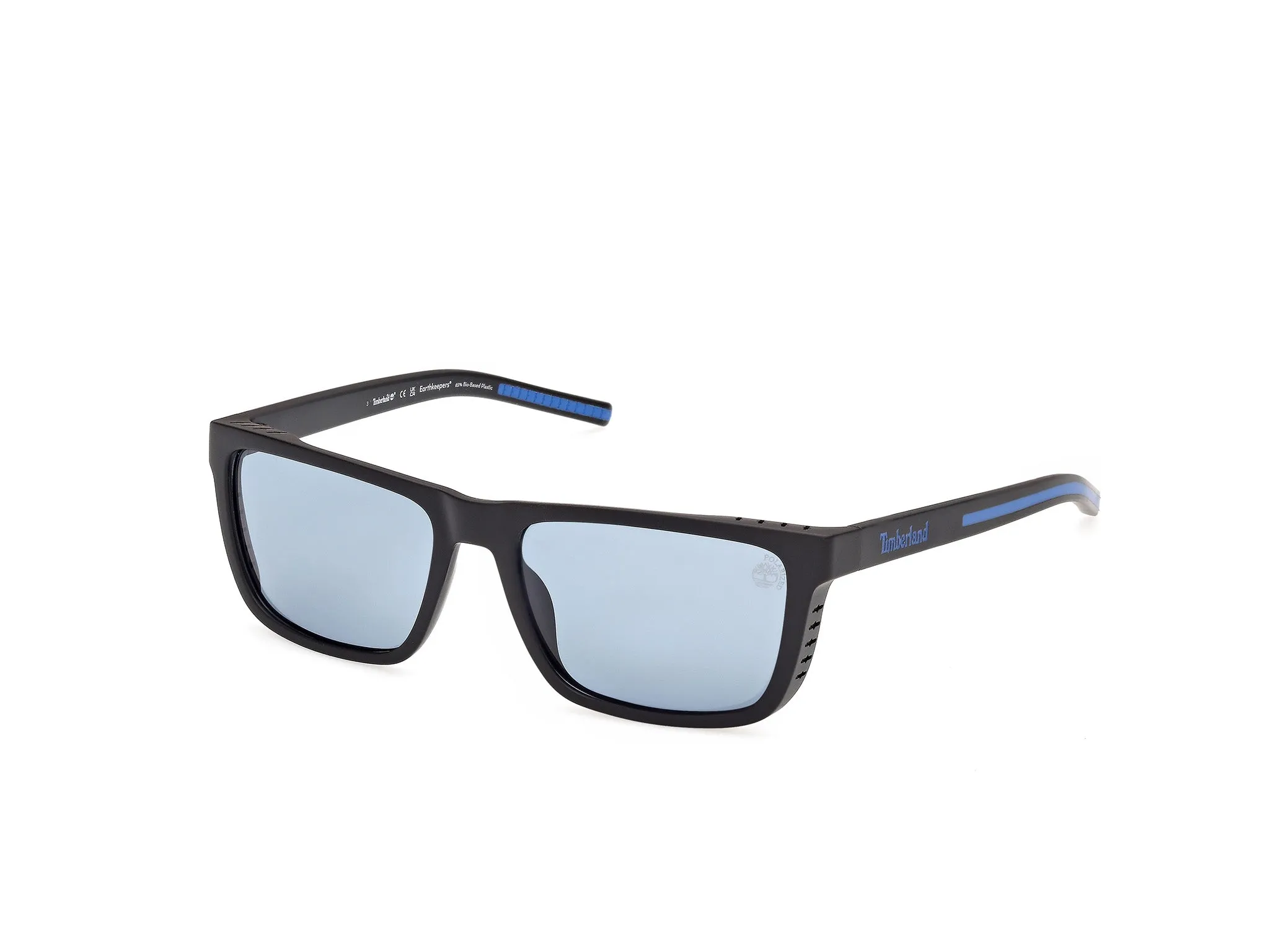Timberland TB00085 02D Occhiali da sole Iniettato Nero Blu Squadrata Polarizzata - immagine 1