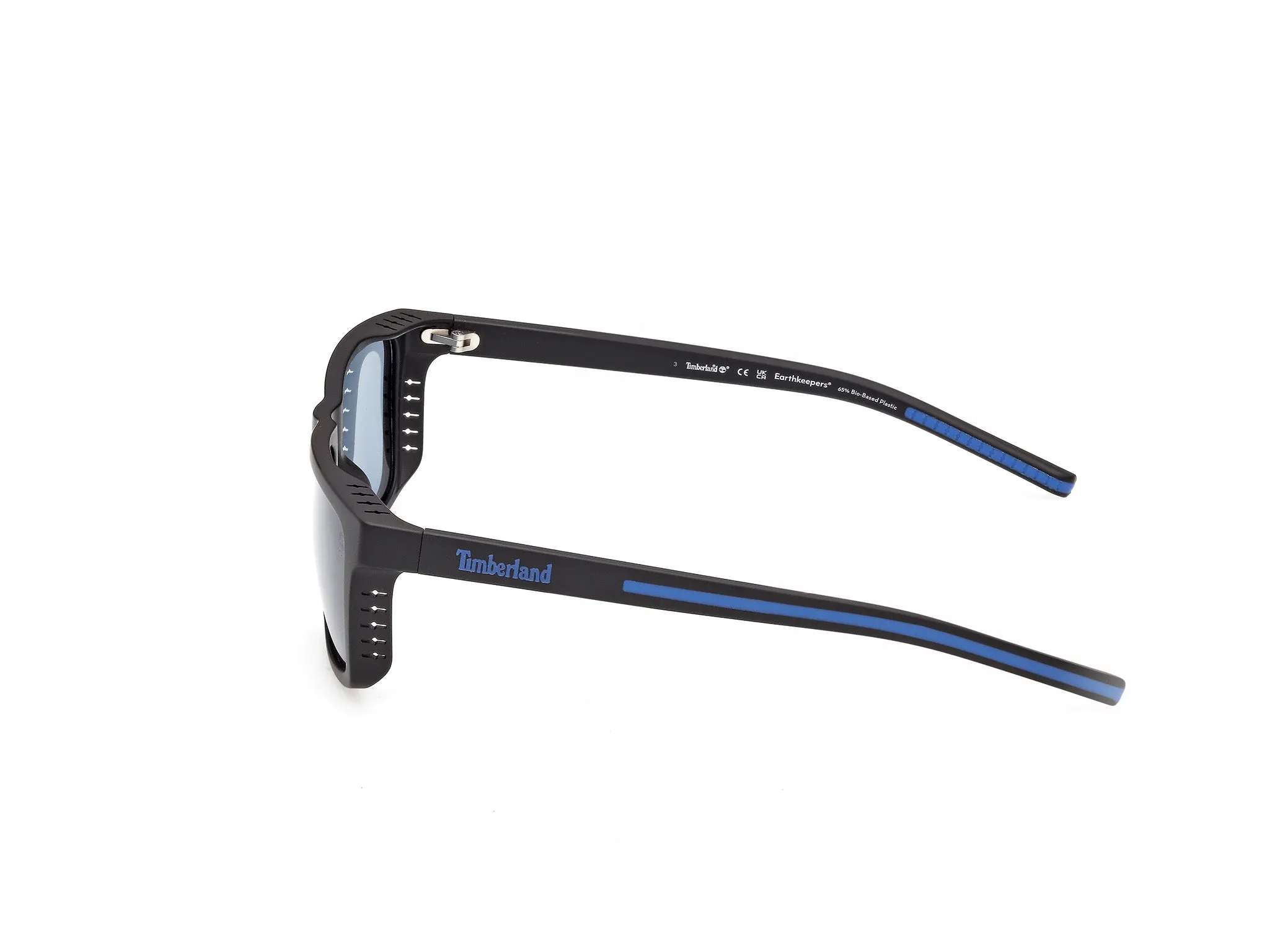 Timberland TB00085 02D Occhiali da sole Iniettato Nero Blu Squadrata Polarizzata - immagine 3