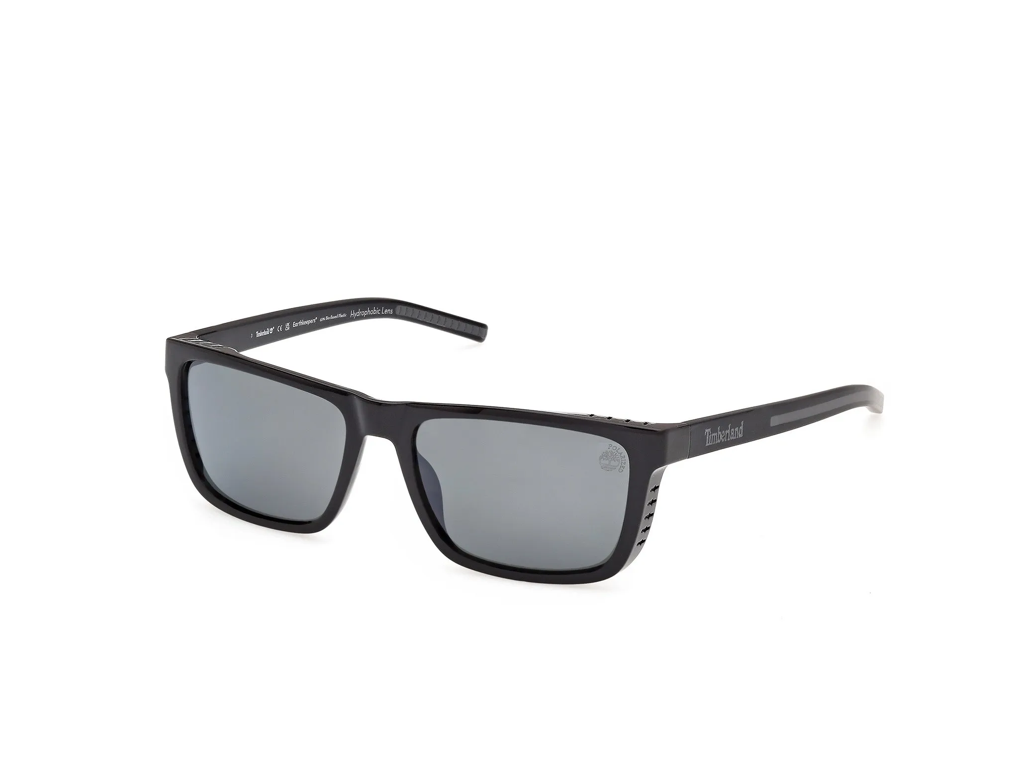 Timberland TB00085 01D Occhiali da sole Iniettato Nero Fumo Squadrata Polarizzata - immagine 1