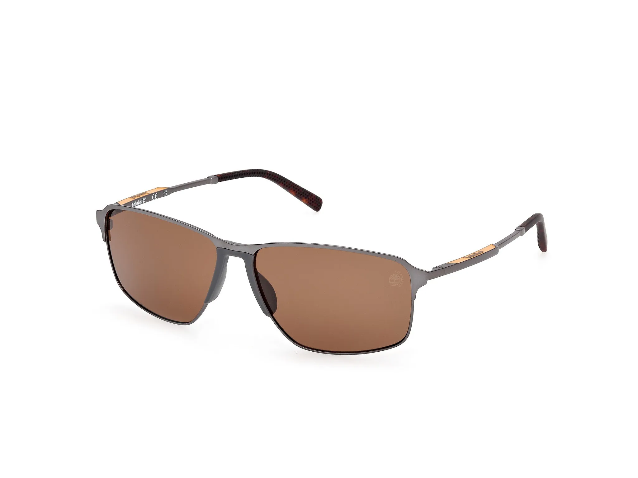 Timberland TB00040 09H Occhiali da sole Metallo Canna di fucile Marrone Squadrata Polarizzata - immagine 1