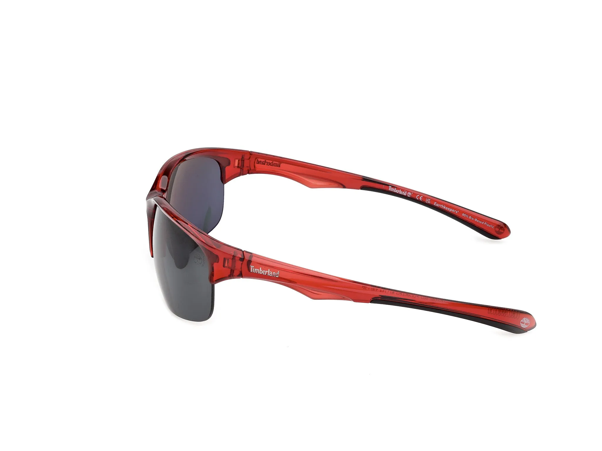 Timberland TB00082 66D Occhiali da sole Iniettato Rosso Fumo Squadrata Polarizzata - immagine 3