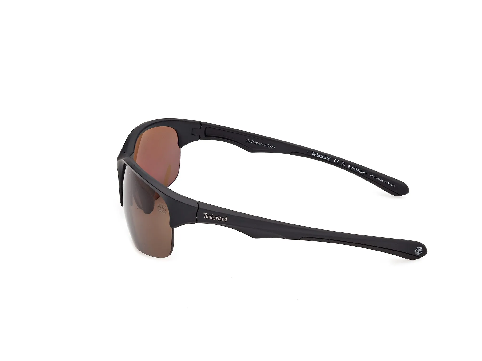 Timberland TB00082 02H Occhiali da sole Iniettato Nero Marrone Squadrata Polarizzata - immagine 3
