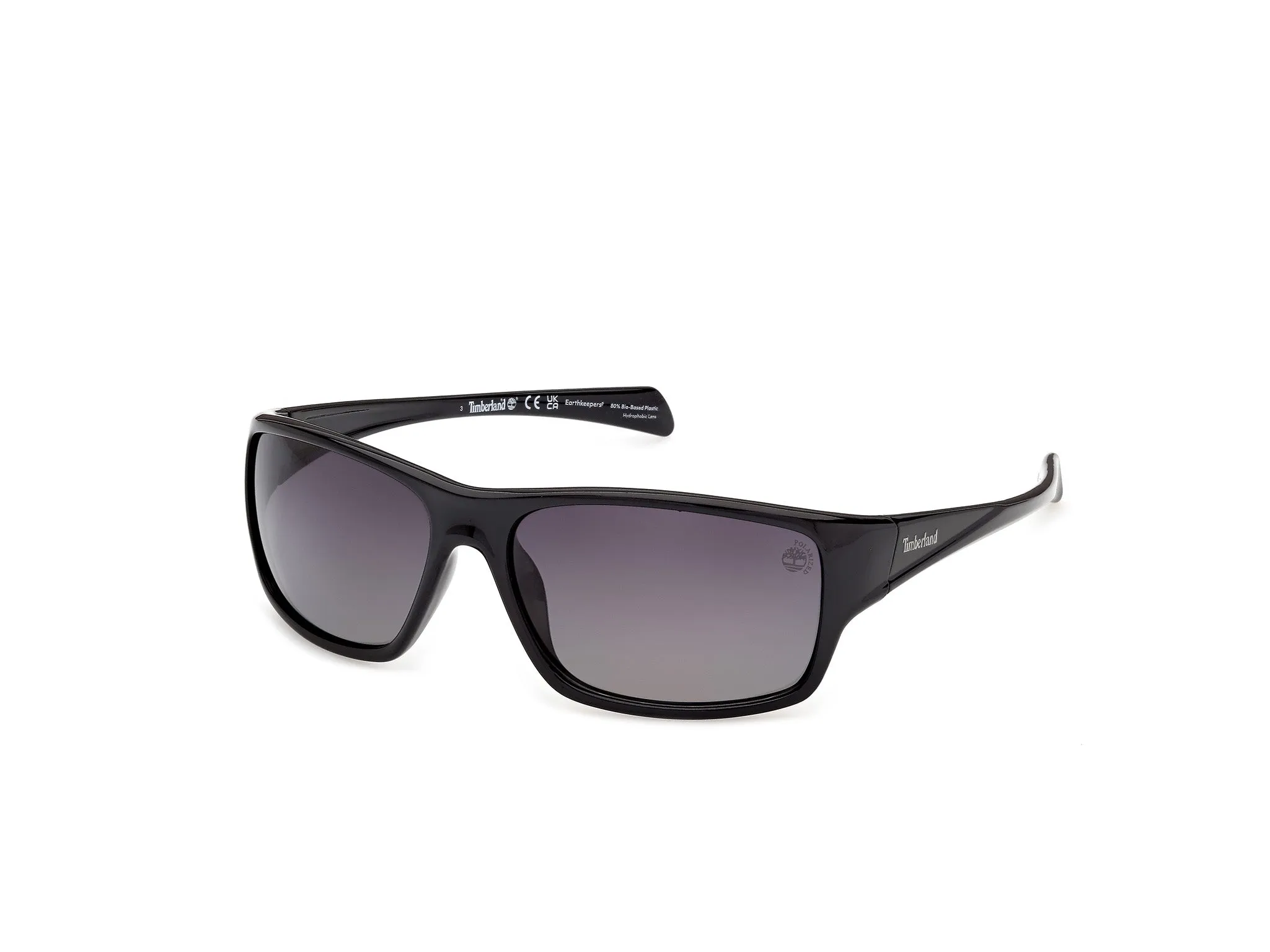 Timberland TB00017 01D Occhiali da sole Iniettato Nero Fumo Squadrata Polarizzata - immagine 1