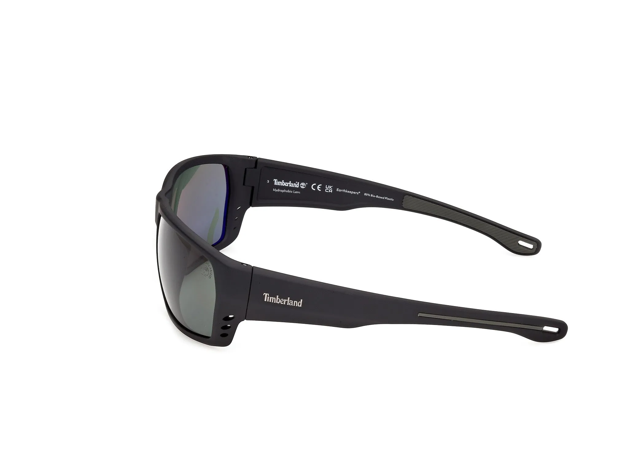 Timberland TB00002 02R Occhiali da sole Iniettato Nero Verde Squadrata Polarizzata - immagine 3
