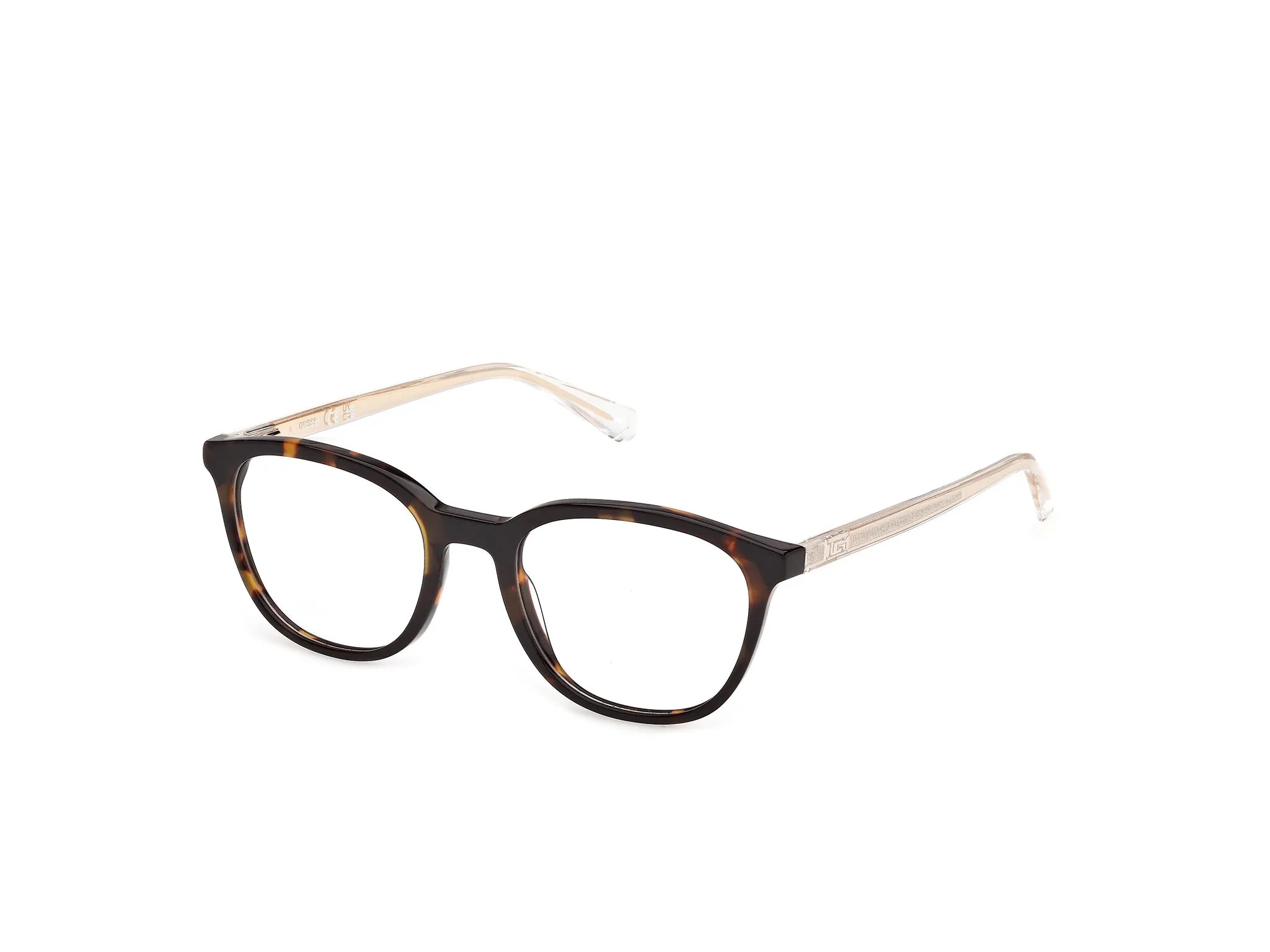 Guess GU50390 52 Montature da vista Acetato Havana Rotonda Normale - immagine 1
