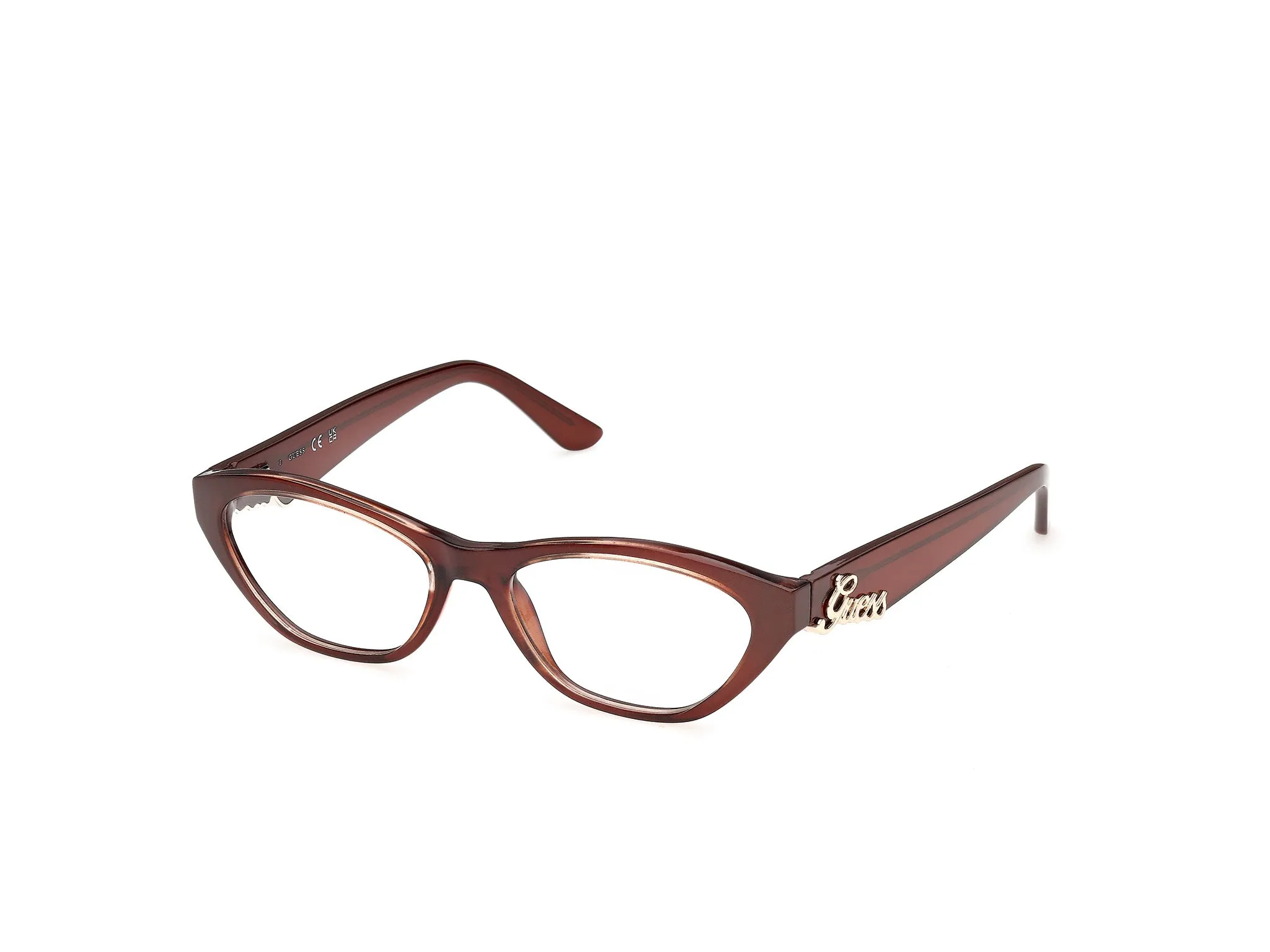 Guess GU50389 50 Montature da vista Iniettato Marrone Cat Eye Normale - immagine 1
