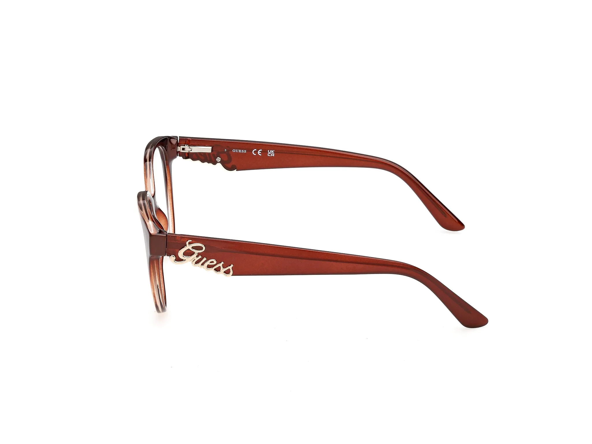 Guess GU50388 50 Montature da vista Iniettato Marrone Rotonda Normale - immagine 3