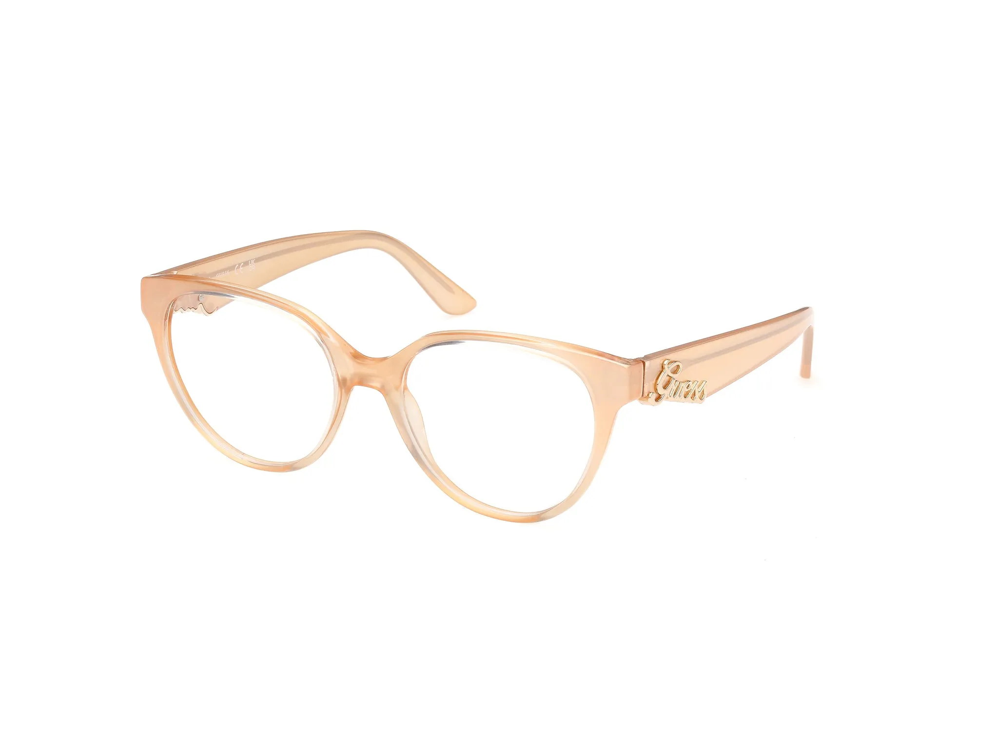 Guess GU50388 44 Montature da vista Iniettato Arancione Rotonda Normale - immagine 1