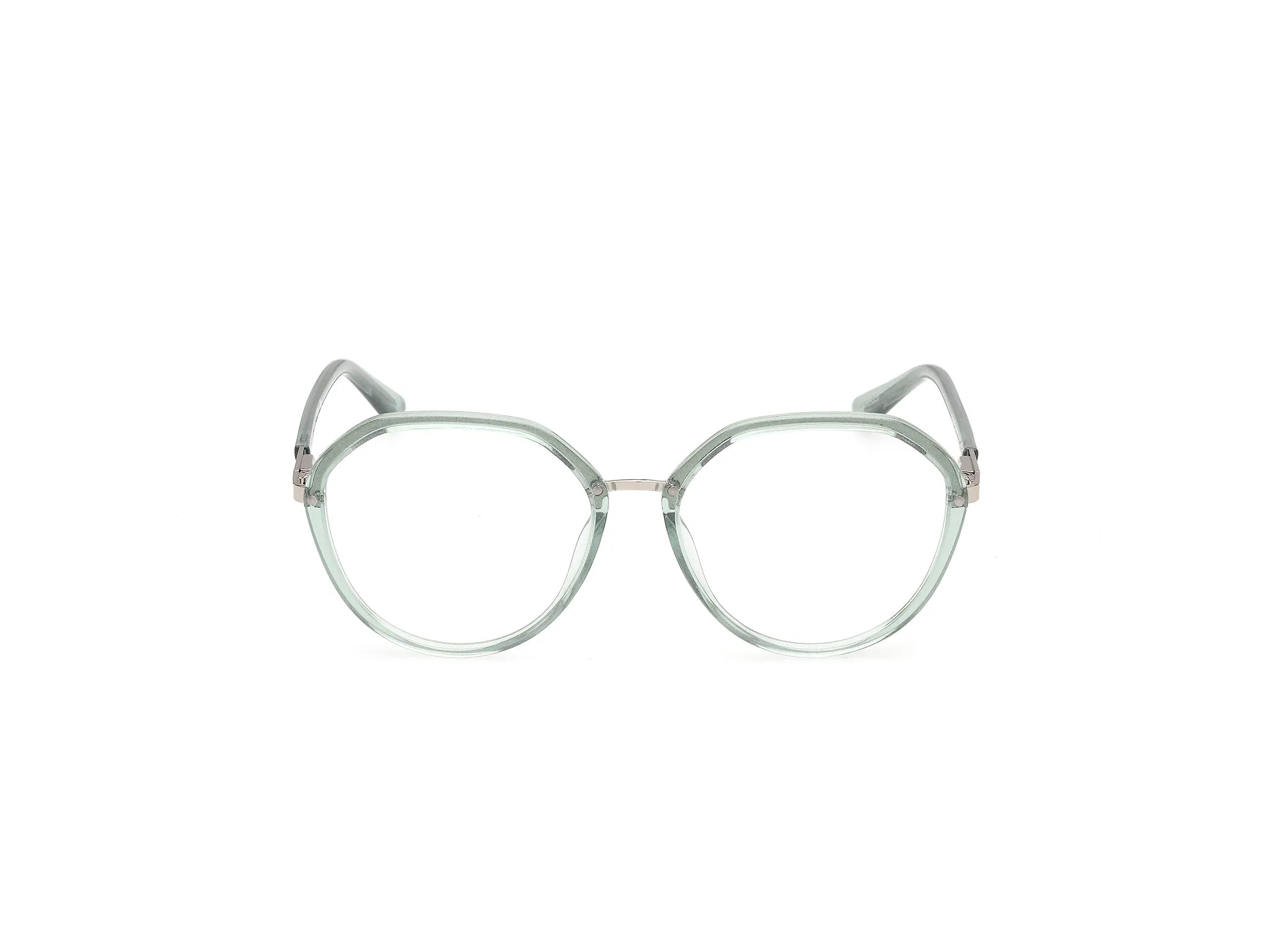 Guess GU50387 95 Montature da vista Iniettato Verde Rotonda Normale - immagine 2