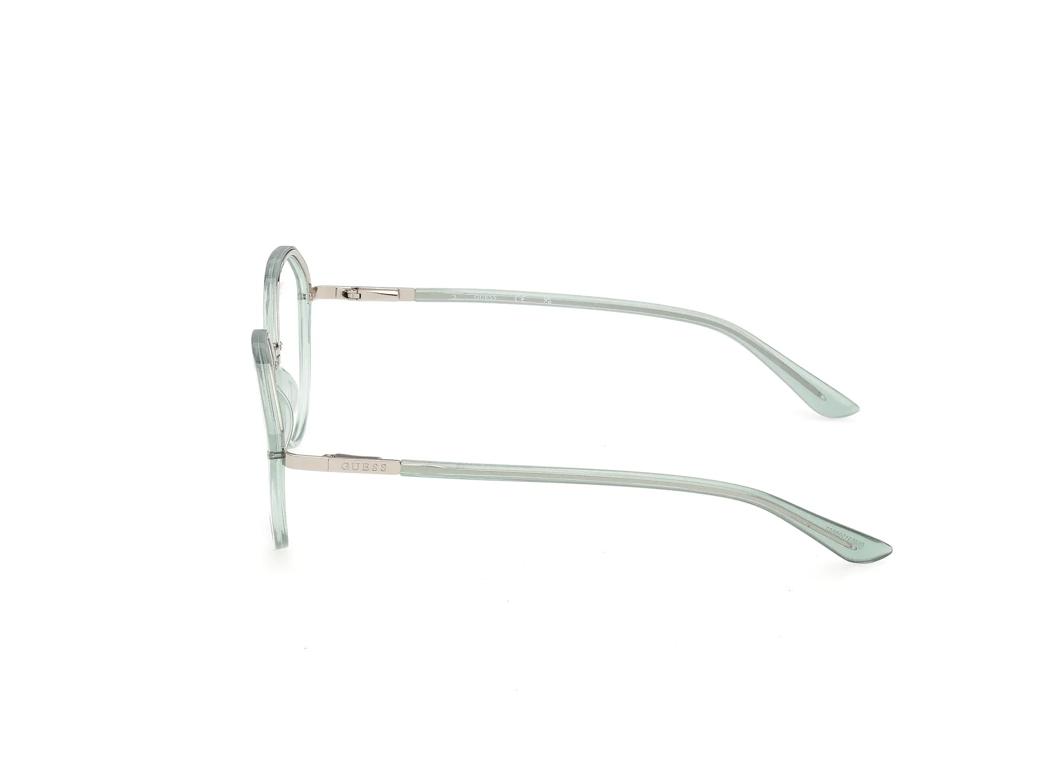 Guess GU50387 95 Montature da vista Iniettato Verde Rotonda Normale - immagine 3