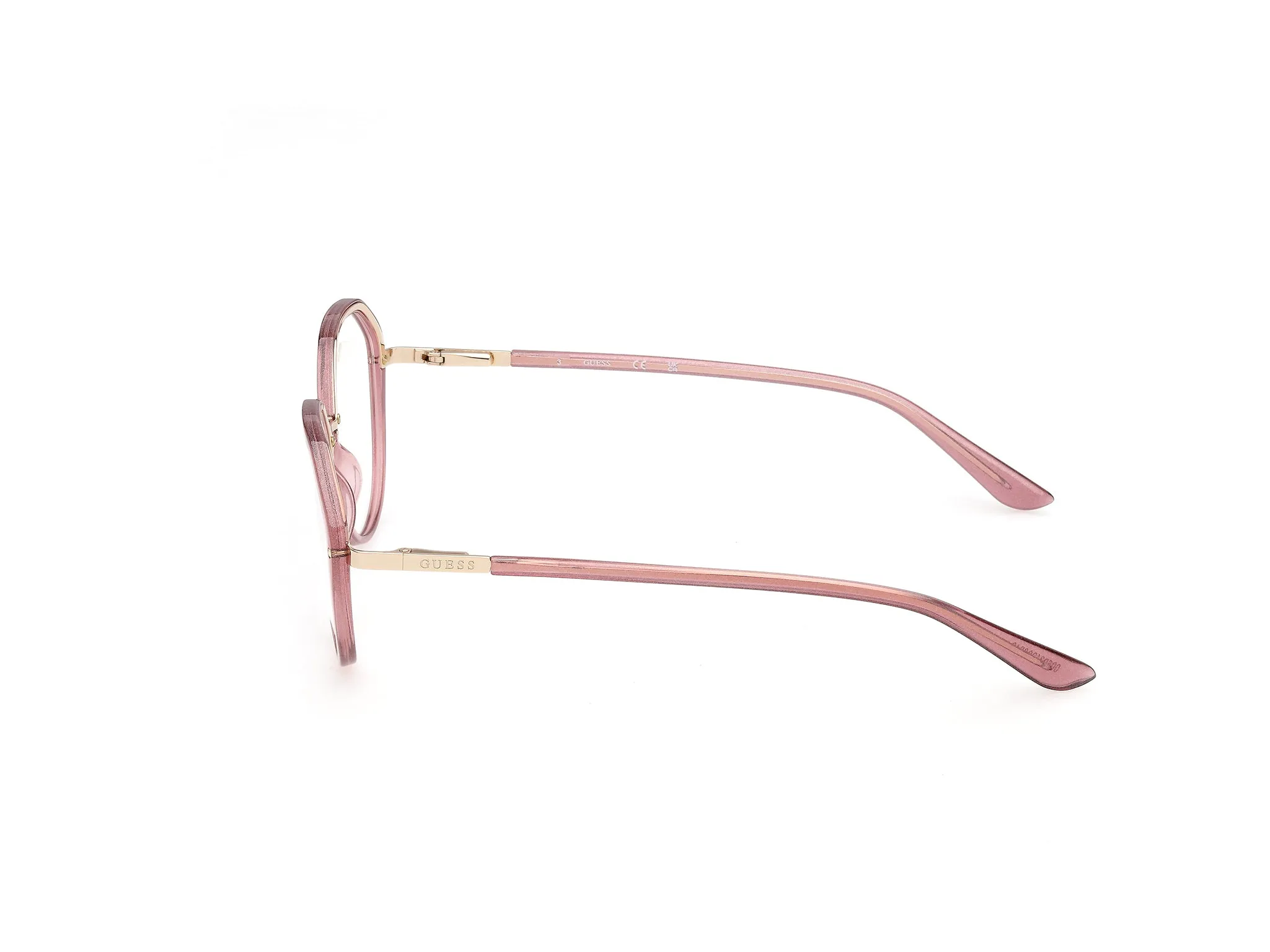 Guess GU50387 74 Montature da vista Iniettato Rosa Rotonda Normale - immagine 3