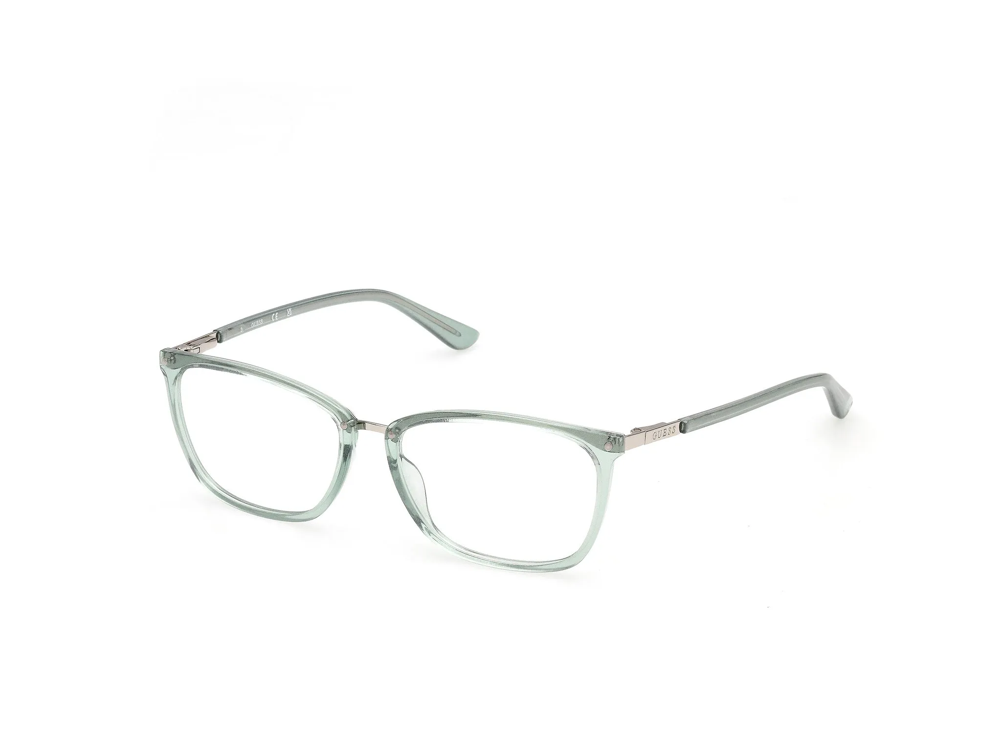 Guess GU50386 95 Montature da vista Iniettato Verde Squadrata Normale - immagine 1