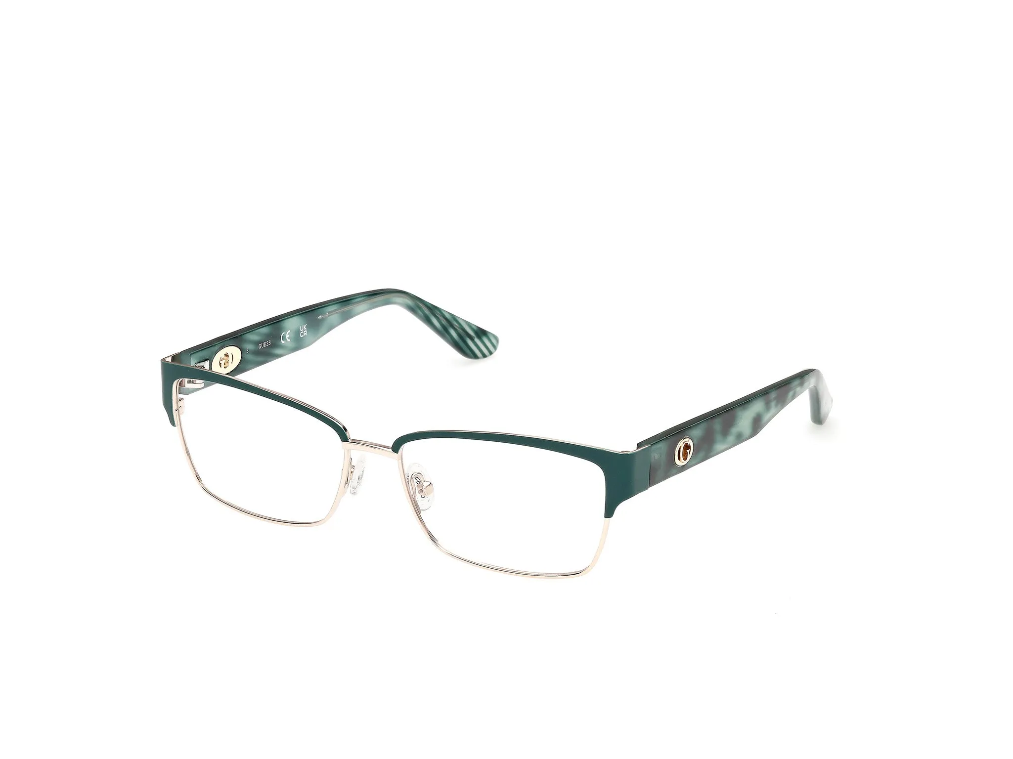 Guess GU50383 97 Montature da vista Metallo Verde Squadrata Normale - immagine 1
