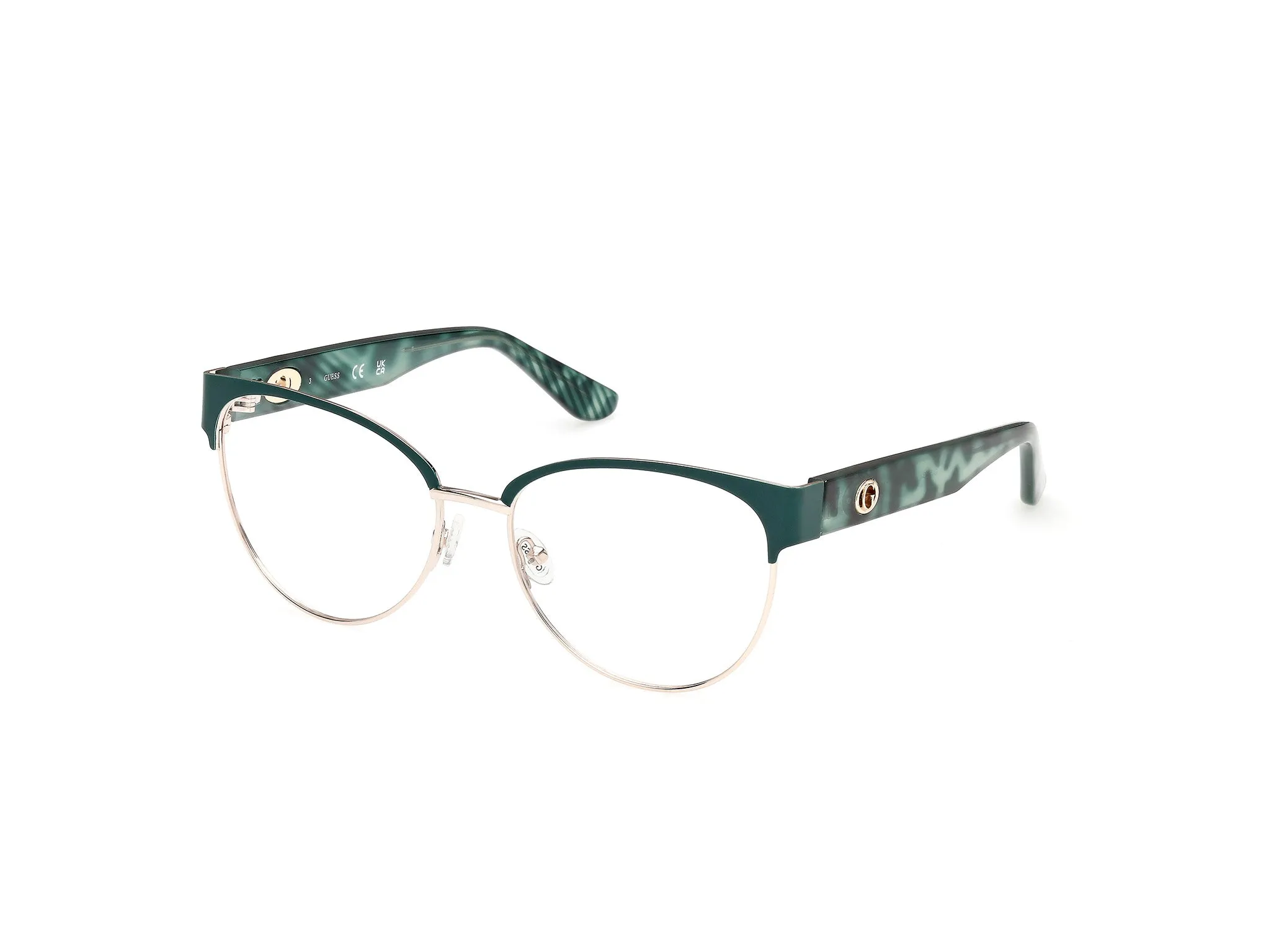Guess GU50382 97 Montature da vista Metallo Verde Rotonda Normale - immagine 1