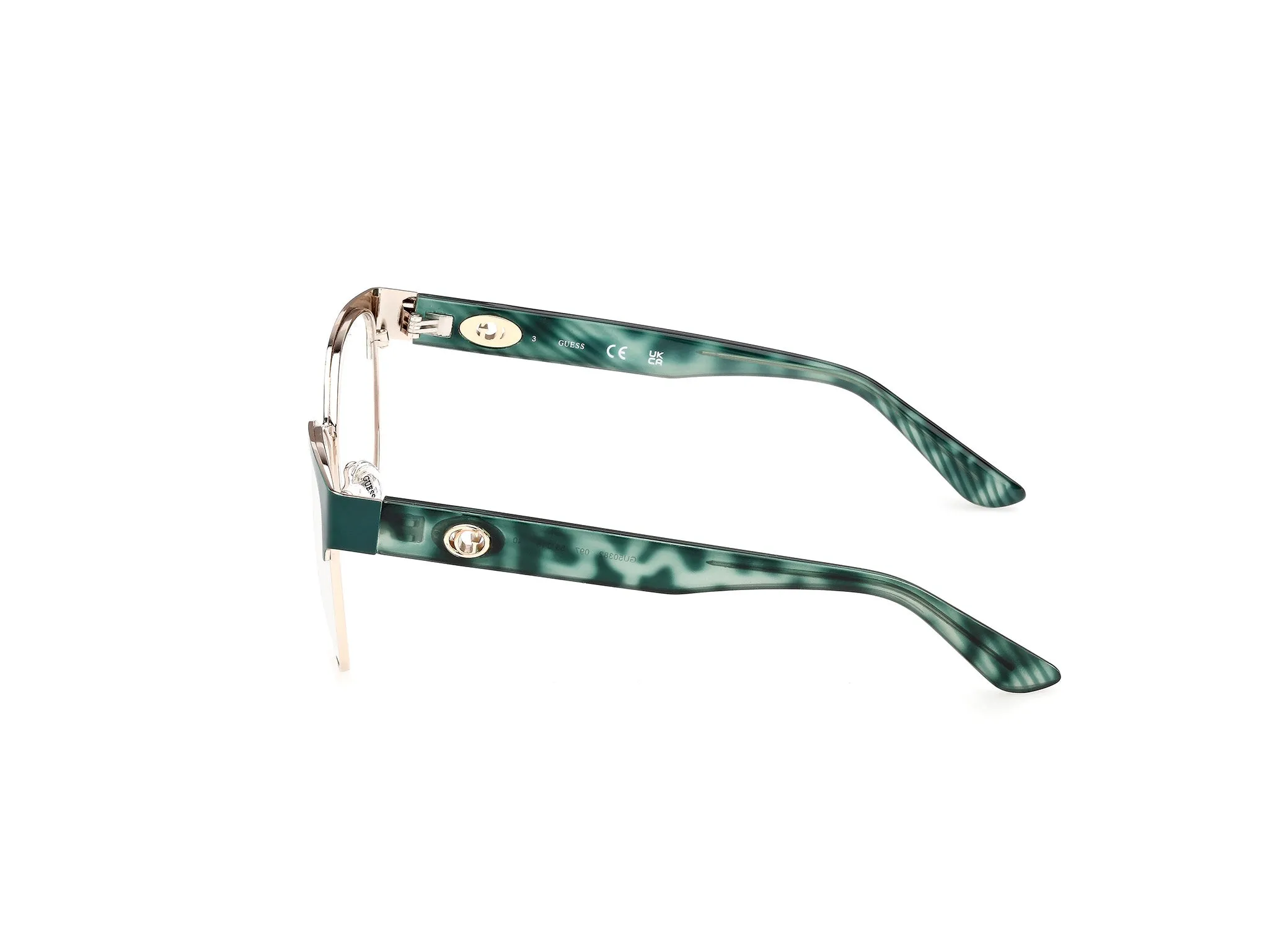 Guess GU50382 97 Montature da vista Metallo Verde Rotonda Normale - immagine 3