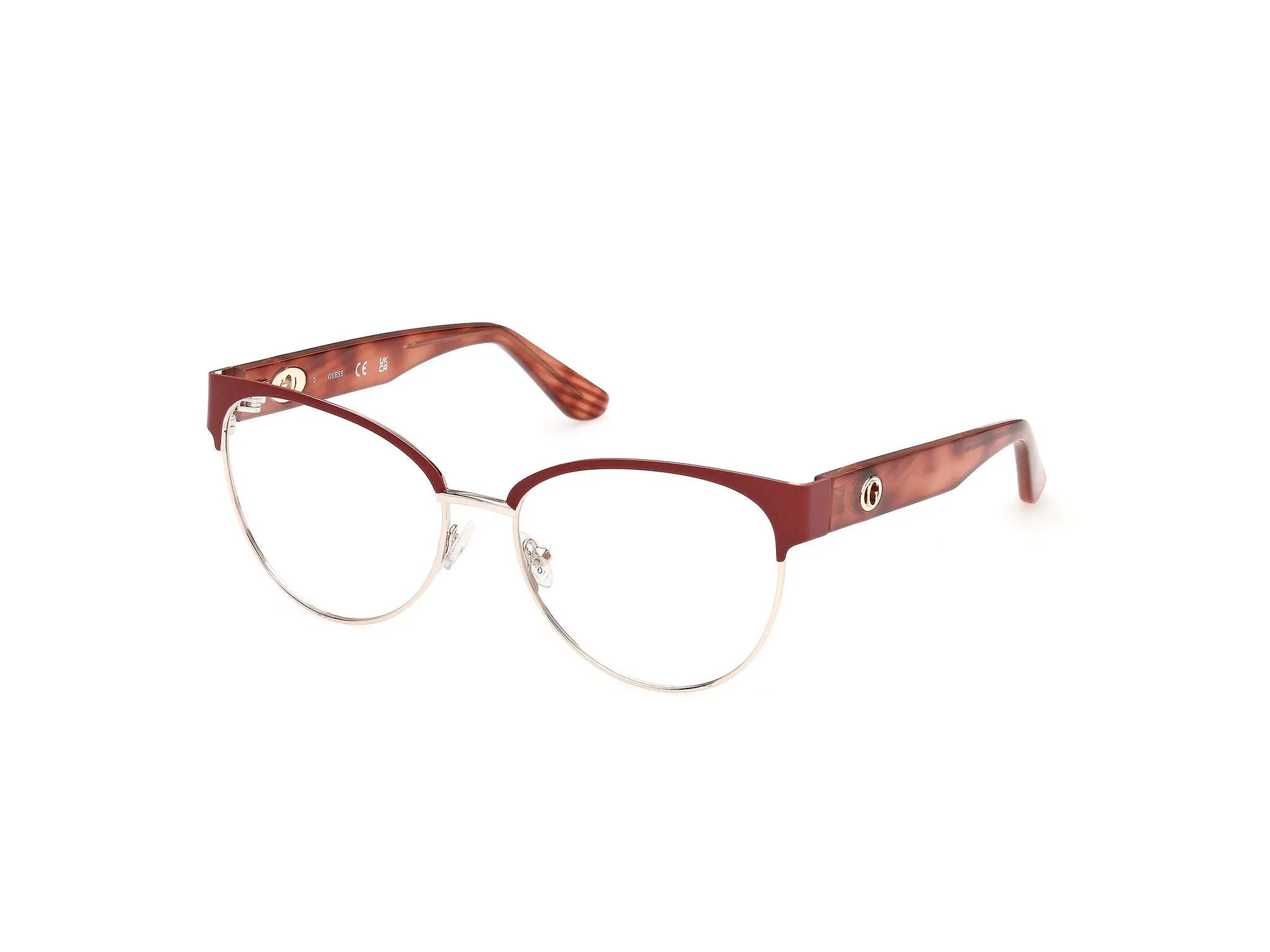 Guess GU50382 67 Montature da vista Metallo Rosso Rotonda Normale - immagine 1