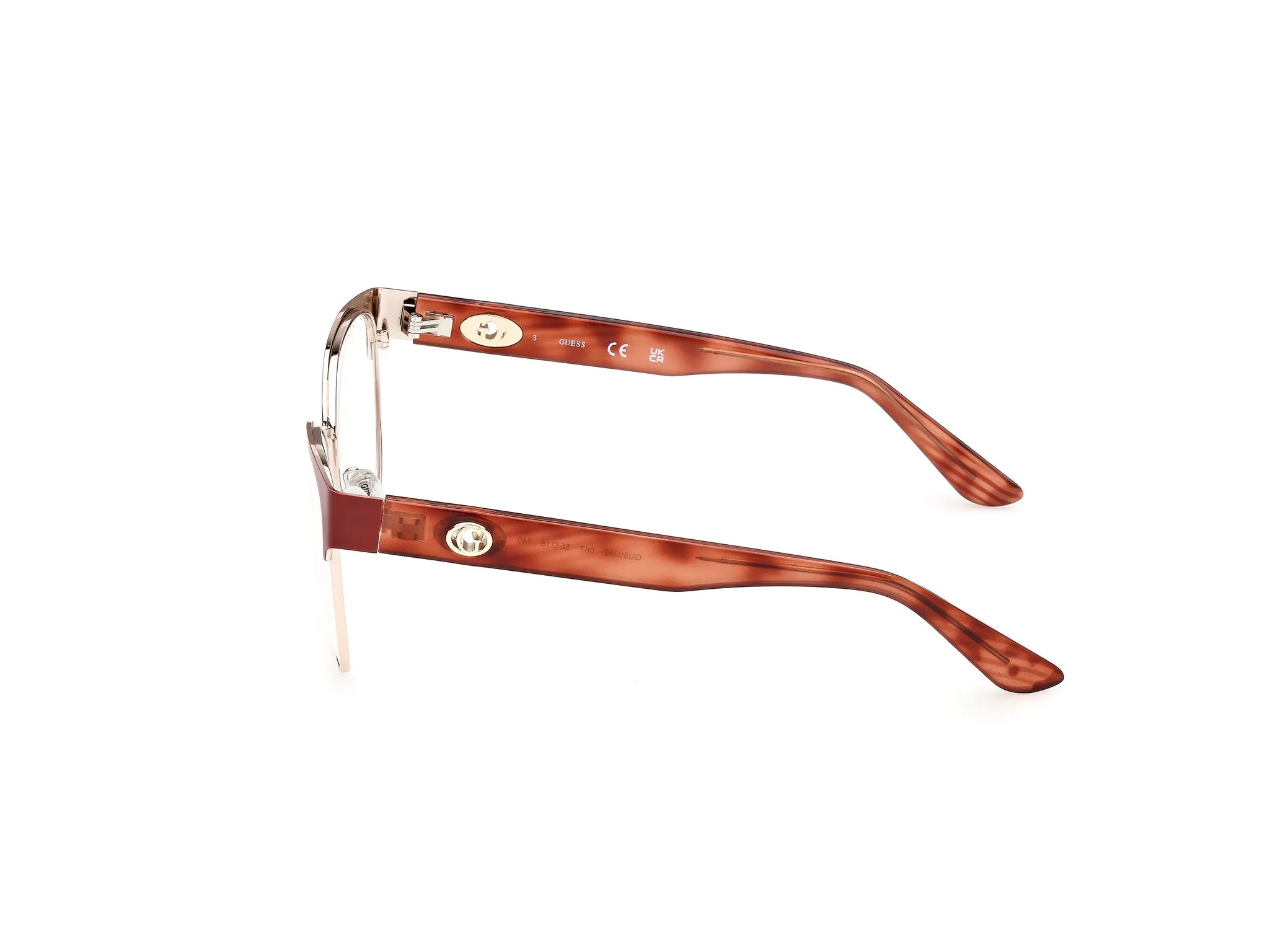 Guess GU50382 67 Montature da vista Metallo Rosso Rotonda Normale - immagine 3