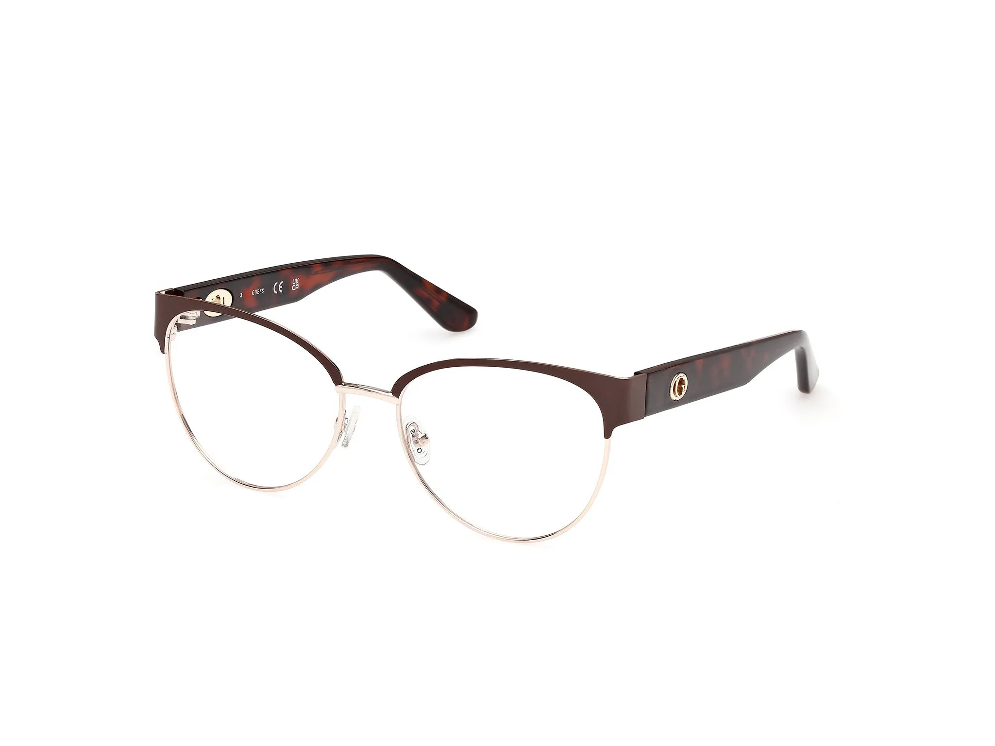 Guess GU50382 49 Montature da vista Metallo Marrone Rotonda Normale - immagine 1