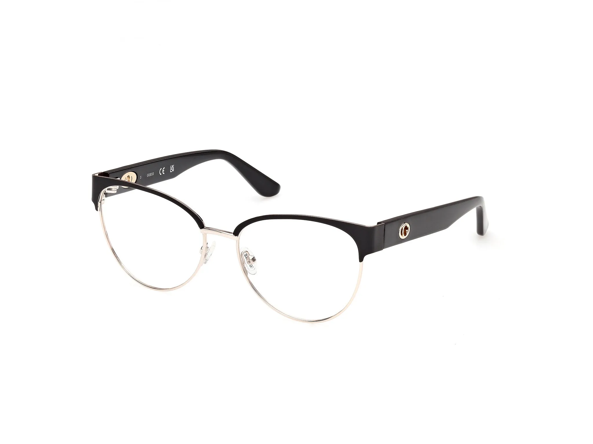 Guess GU50382 2 Montature da vista Metallo Nero Rotonda Normale - immagine 1