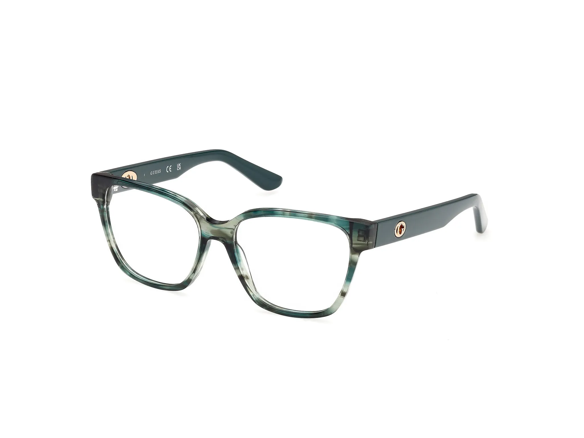 Guess GU50381 98 Montature da vista Acetato Verde Squadrata Normale - immagine 1