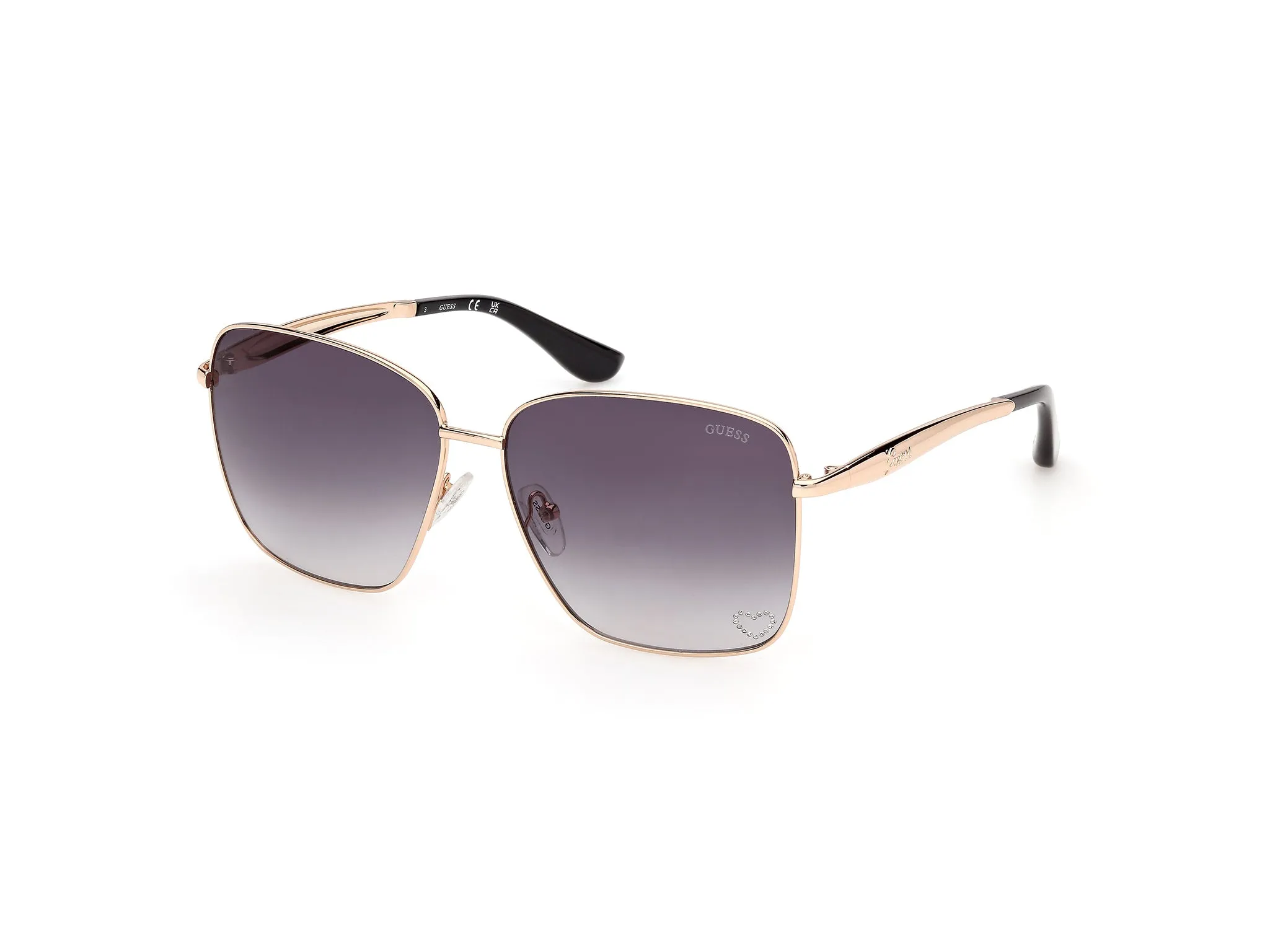 Guess GU00308 32B Occhiali da sole Metallo Oro Fumo Squadrata Normale - immagine 1