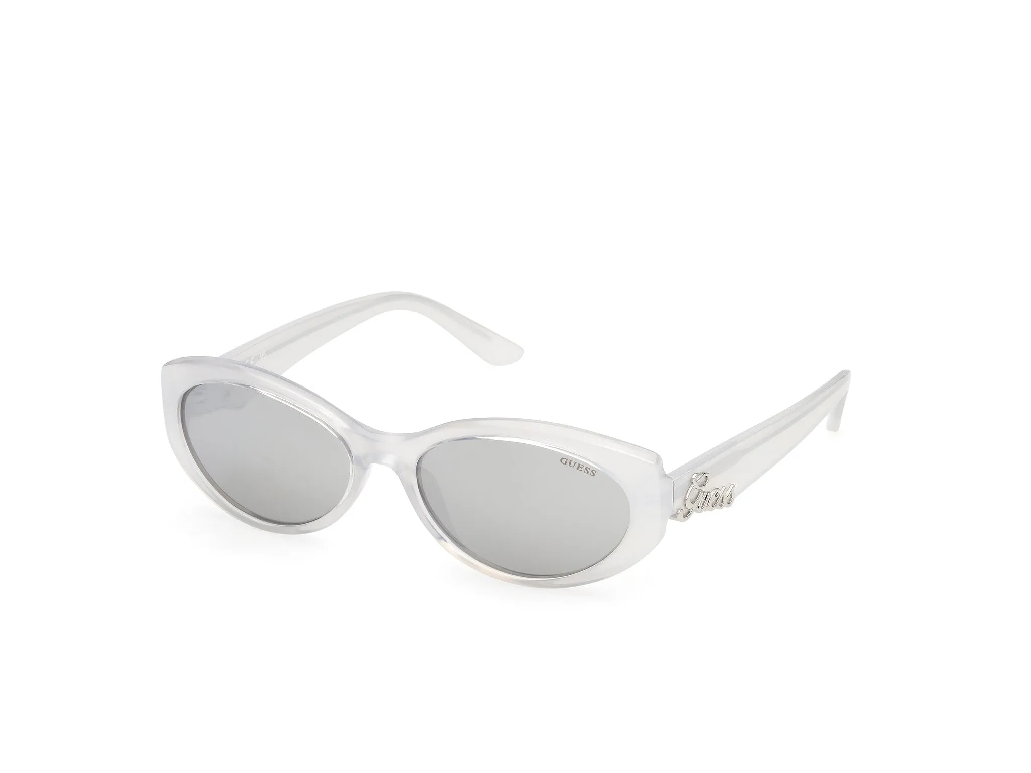 Guess GU00307 27C Occhiali da sole Iniettato Bianco Fumo Rotonda Normale - immagine 1