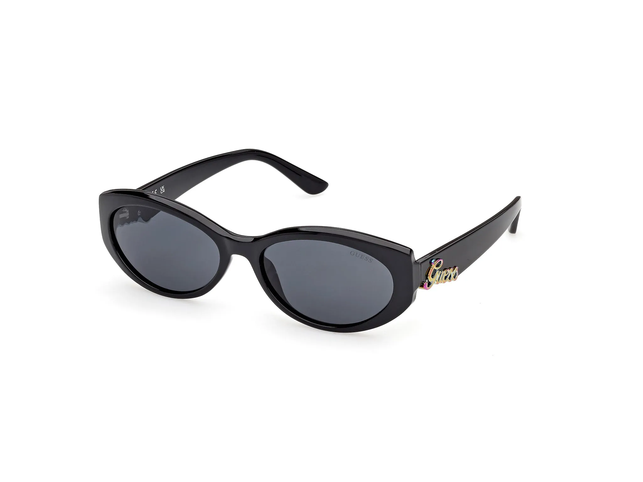 Guess GU00307 01A Occhiali da sole Iniettato Nero Fumo Rotonda Normale - immagine 1